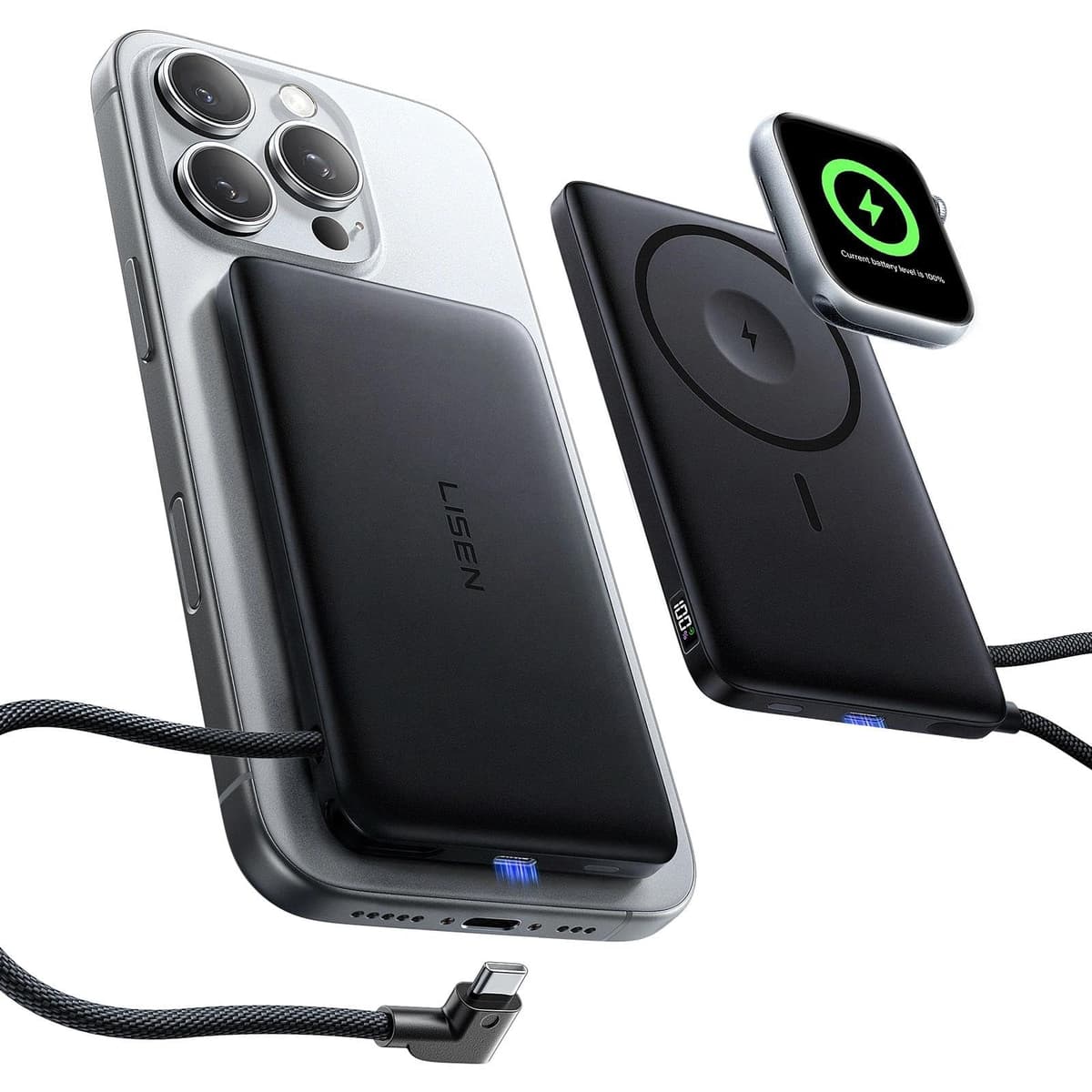 LISEN [0.3'' Ultra Slim [Qi2 15W Max] for MagSafe Battery Pack,5000mAh MagSafe Power Bank Wireless,Travel Essentials Portable Charger,Magnetic Power Bank for iPhone 17 Pro Max Plus Air 16 15 14 13 12 — view 14