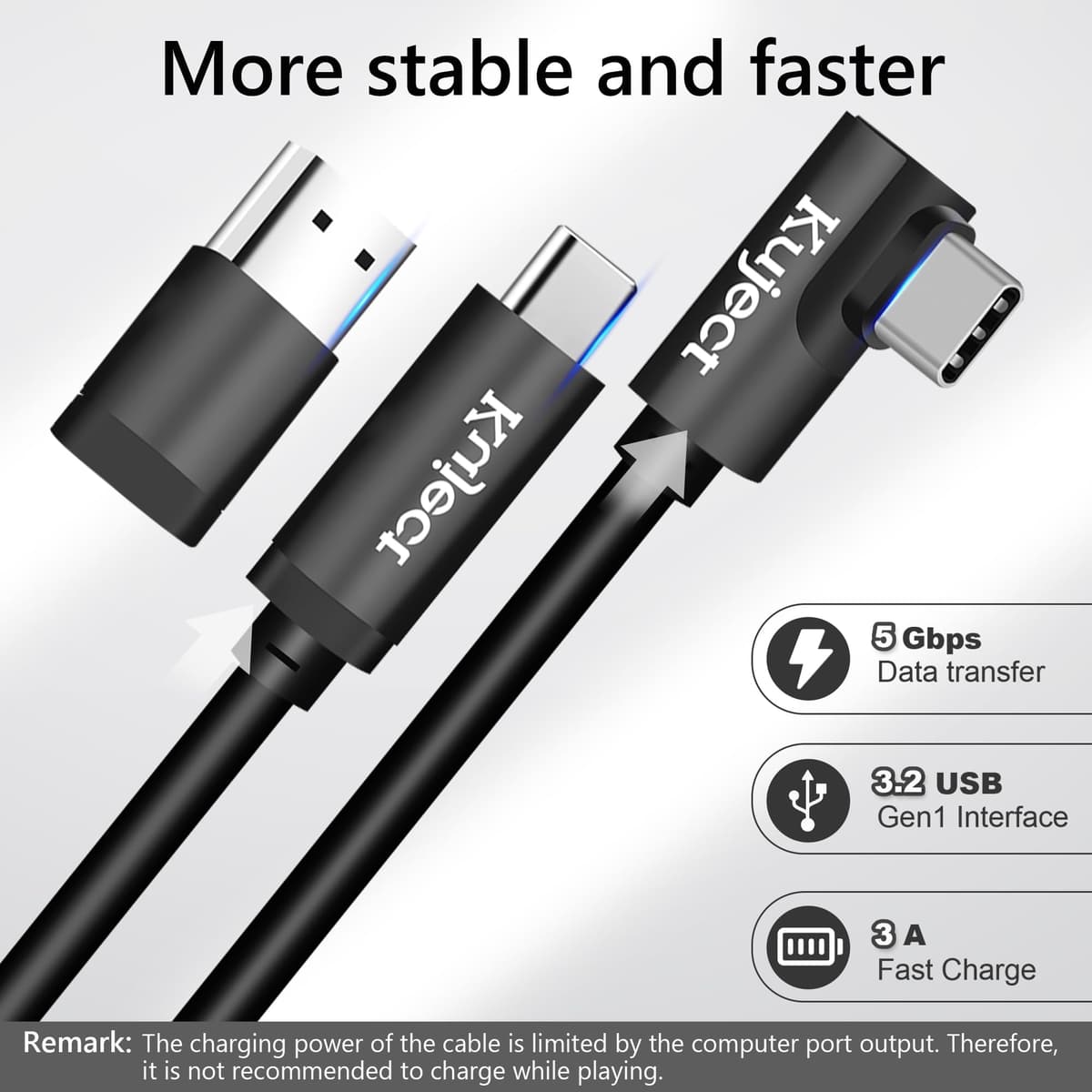 Kuject Compatible for Quest 3/2/Pico 4 Link Cable 6M USB 3.0 Type C to C, Nylon Braided Long PC Connect Power Data Extension Charging Cord, Great Virtual Reality Gaming Accessories for Oculus Quest — view 3