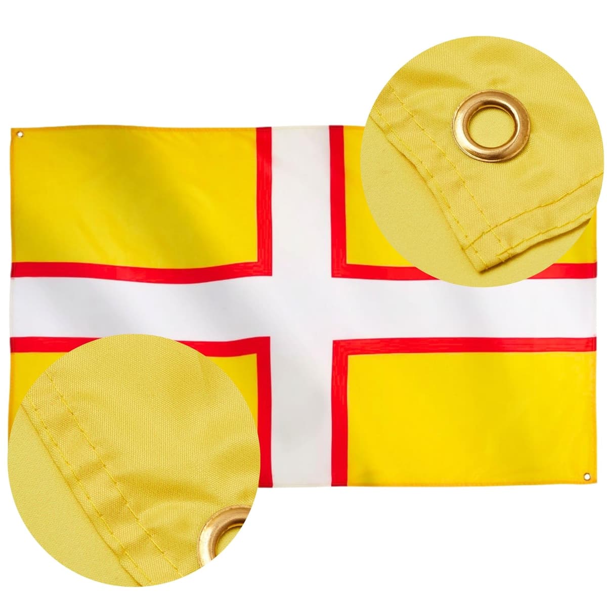 Runesol Cornwall Flag - 91x152cm, 3ft x 5ft, Cornish Flag, 4 Grommets, Eyelet in Every Corner, Premium Quality, Inside & Outside Use, Vivid Colours — view 1266