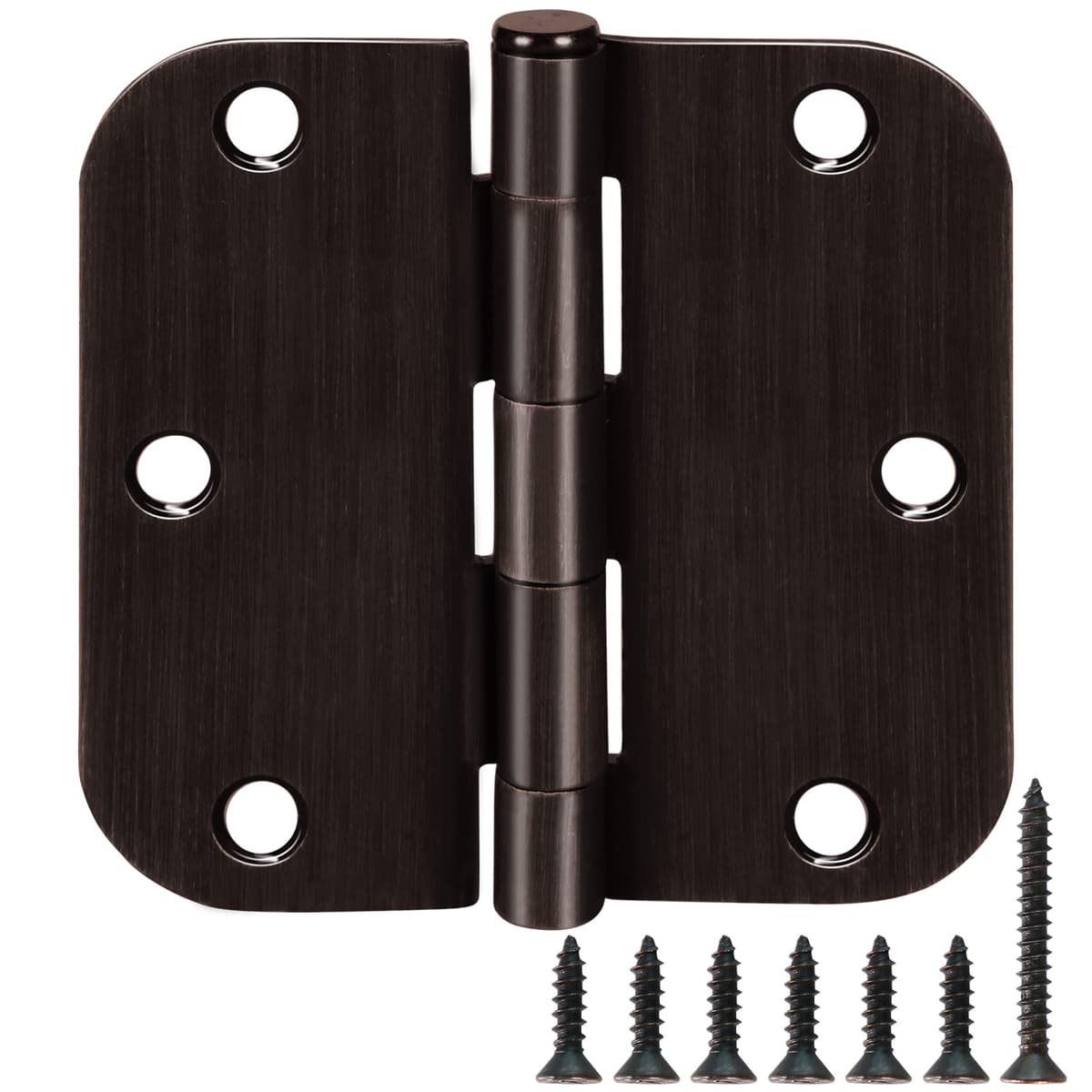 1 Pack Ball Bearing Door Hinges Matte Black 3.5 Inch 5/8" Radius Round Anti Squeak Interior 3-1/2"Flat Iron Bifold Standard Office Bedroom Indoor for Doors 3 ½" Hardware Home House Decor Accessories — view 26