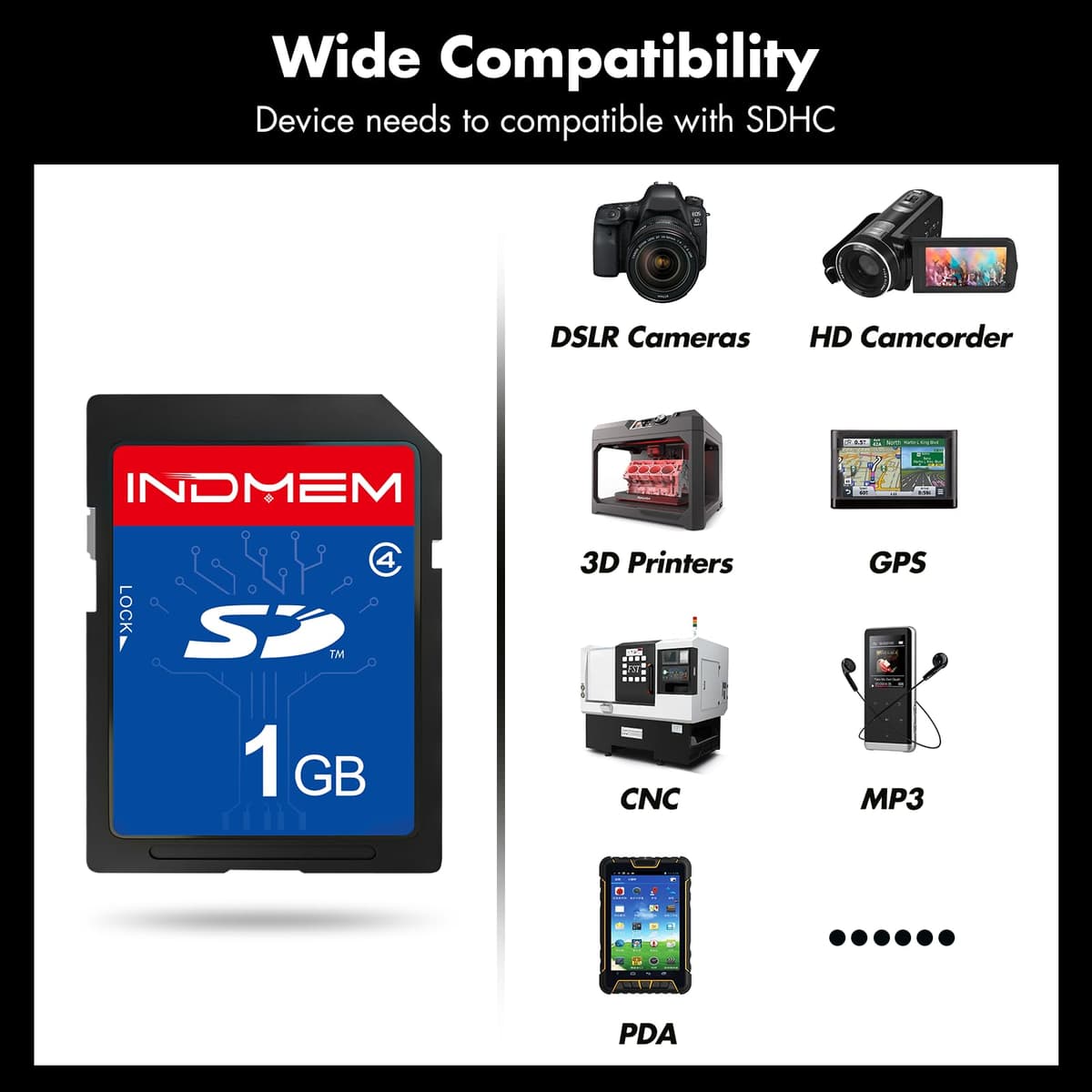 SD Card 1GB Class 4 MLC Secure Digital Flash Memory Card Camera Card 2 Packs — view 5