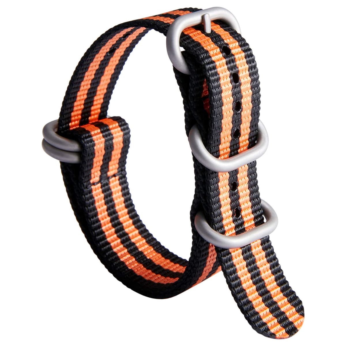 BINLUN Correa de Reloj de Nylon Military G10 Ballistic Nailon Bandas Multicolor para Hombres Mujeres 18mm 19mm 20mm 21mm 22mm 23mm 24mm con Hebilla de Acero Inoxidable Plateado/Negro — view 29