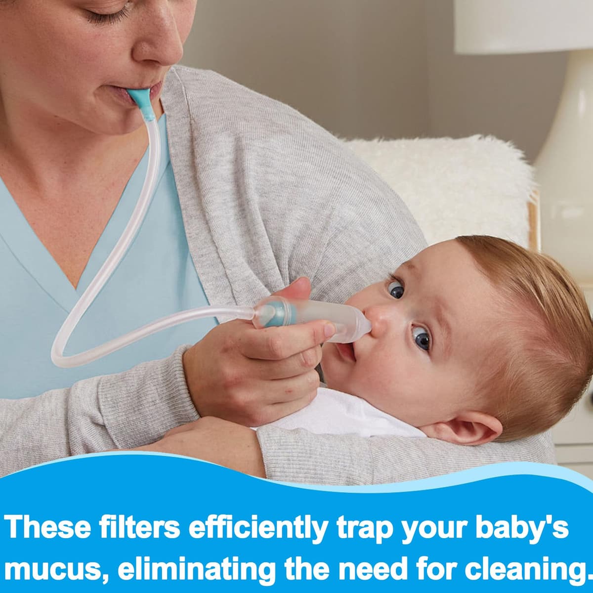100 Pack Nasal Aspirator Filters, Premium Hygiene Replacement Filters for Snot Extractors, BPA-Free Mucus Catchers, Safe & Gentle Congestion Relief — view 5