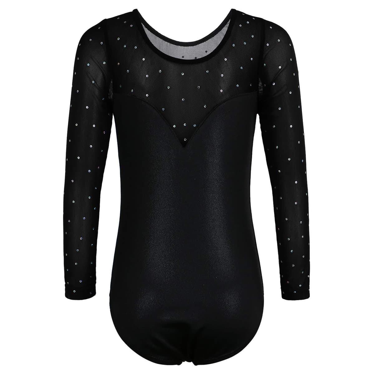 Niña Maillots de Gimnasia Mangas Largas con Lentejuelas en Tul — view 28