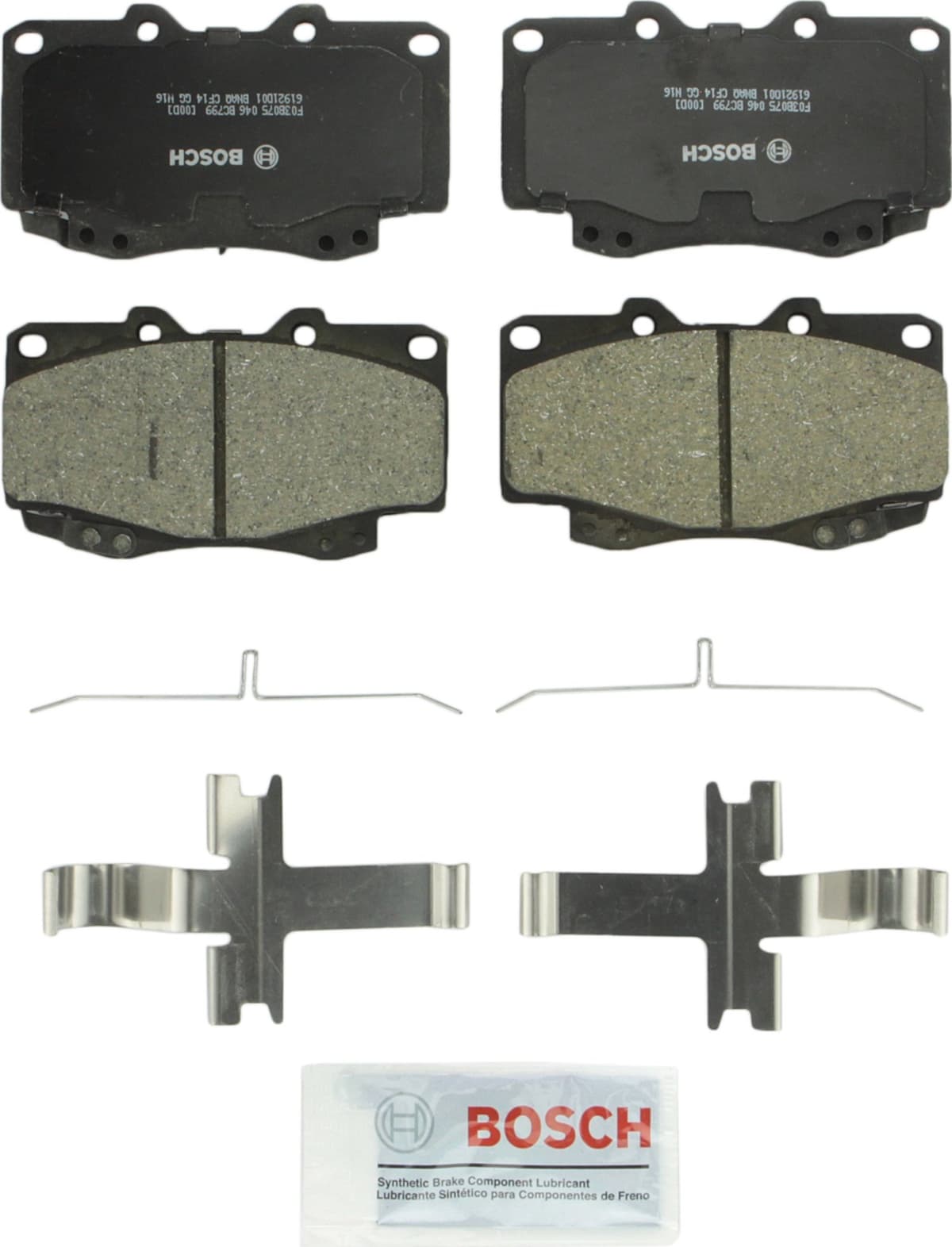 Bosch BC914 QuietCast Premium Ceramic Disc Brake Pad Set For: Acura ILX; Honda Accord, Civic, CR-V, Element, Fit, Front — view 15