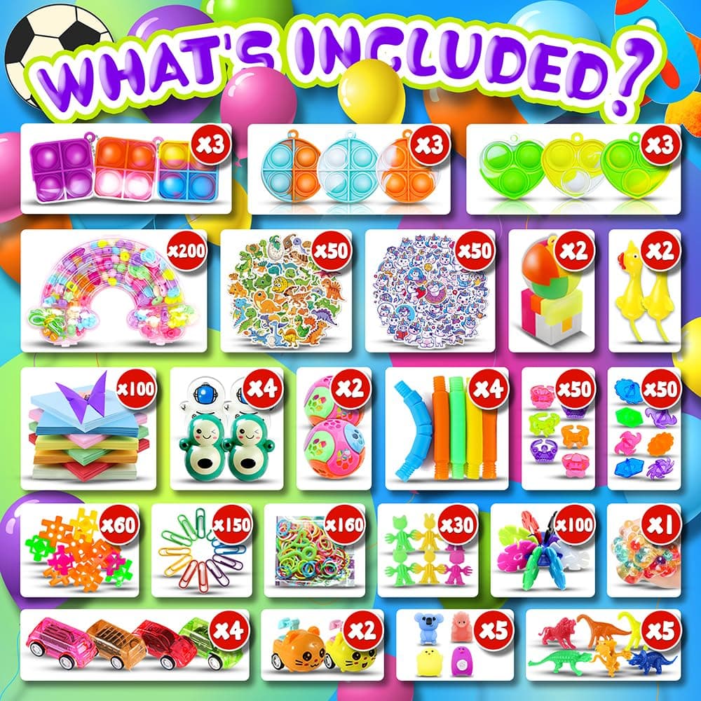 1000pcs Party Favors Goodie Bags for Kids, Fidget Toys Pack, Stocking Pinata Stuffers, Birthday Gifts, Classroom Prize, Treasure Box, Carnival Prizes, Easter Eggs Fillers — view 6