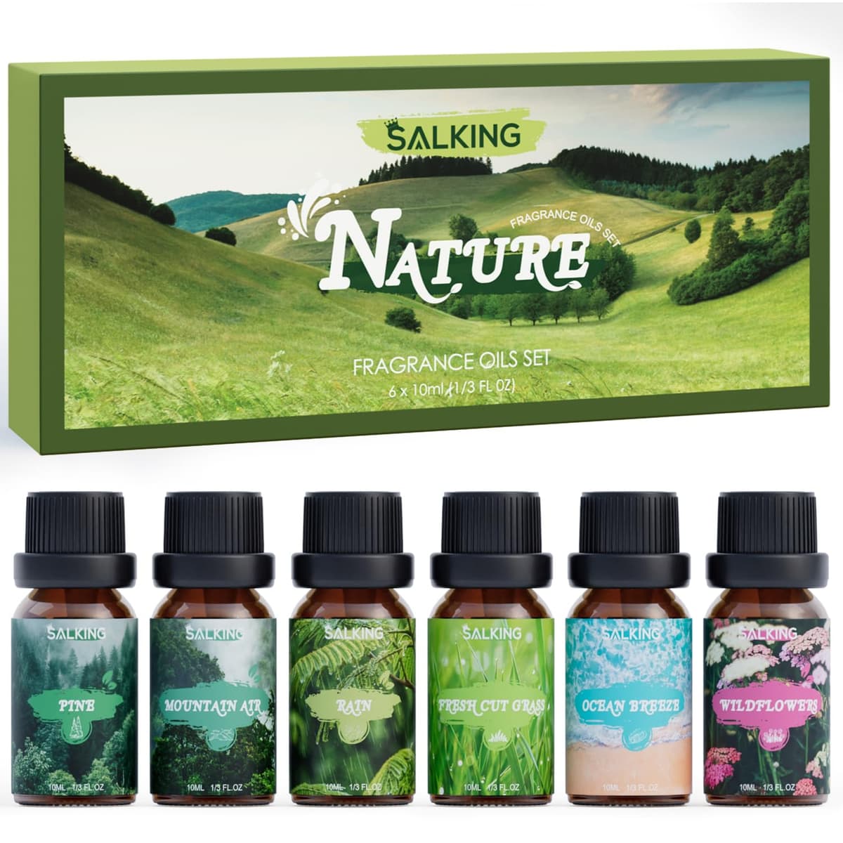 SALKING Flores Aceites Esenciales para Humidificador Difusor 6 x 10 ml,100% Puro Aceites Esenciales Naturales Aceite Perfumado - Lavanda,Rosa, Jazmín, Gardenia, Manzanilla, Flor de cerezo — view 9
