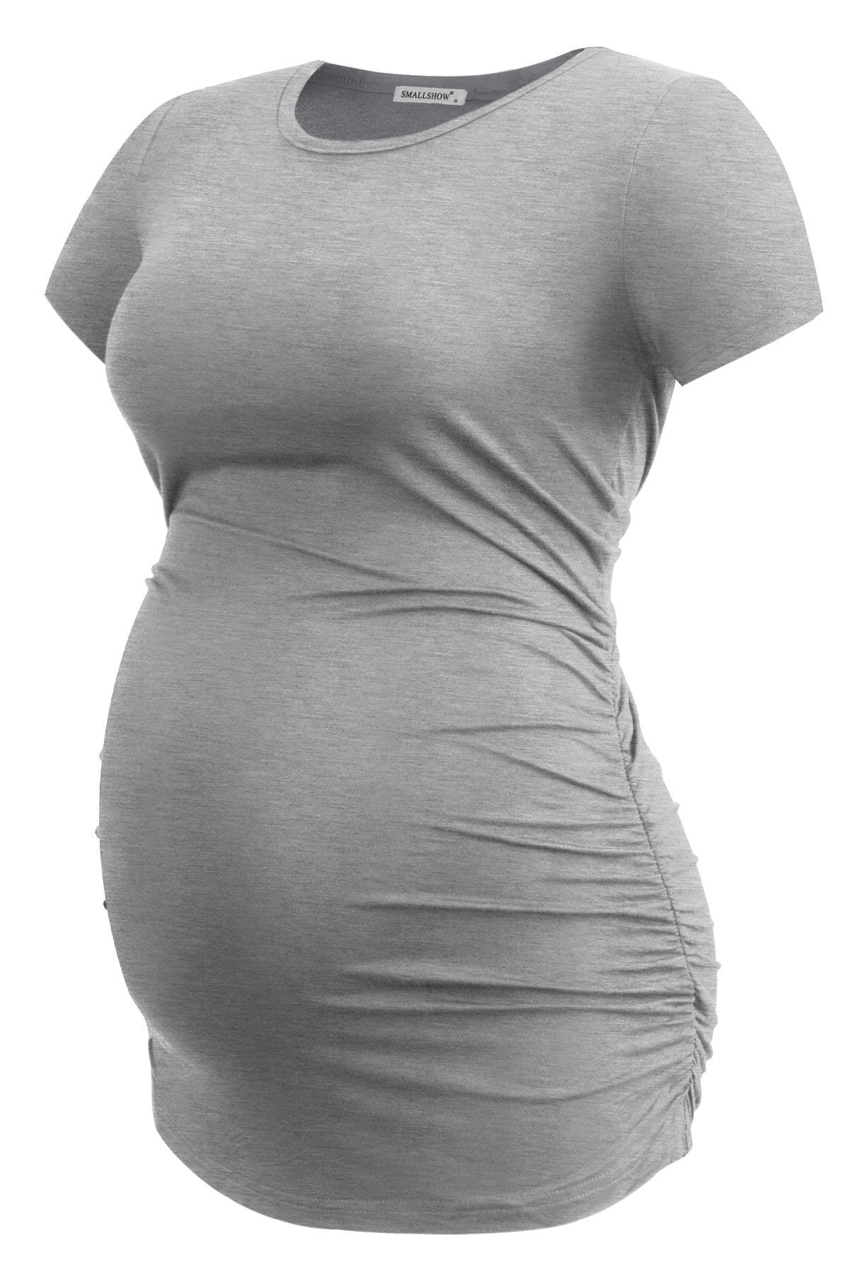 Smallshow Maternity Clothing Tops Side Ruched Pregnancy Clothes for Women 3-Pack — view 3