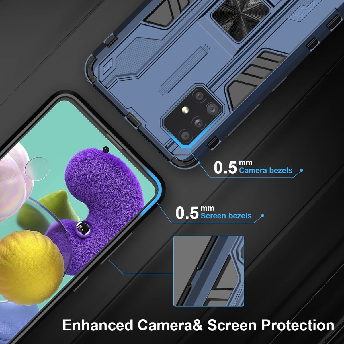 Funda para CMF Phone 2 Pro, Carcasa Antigolpes con Soporte anular metálico, Case Protectora de Grado Militar, Negro — view 1667