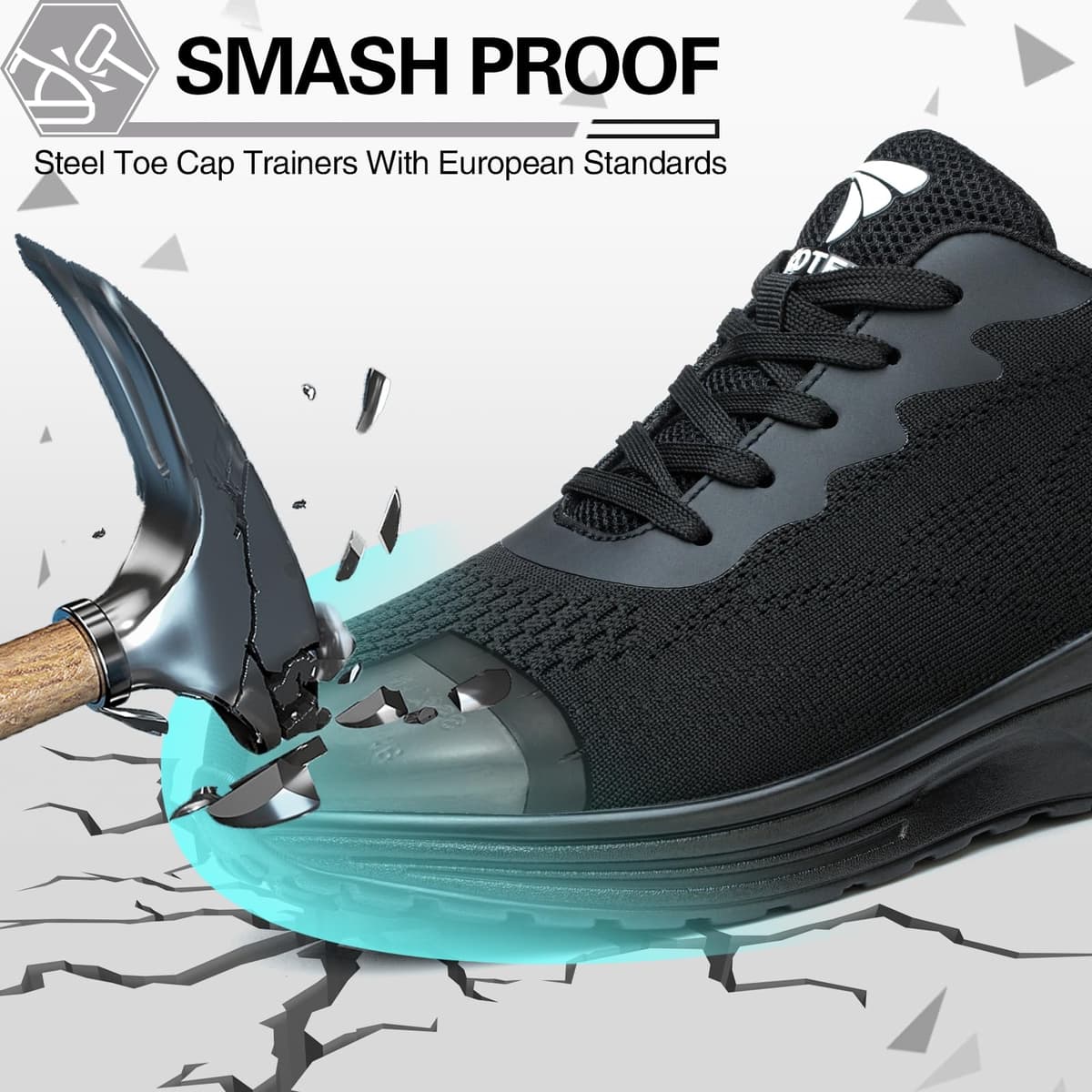 VAVOBIS Safety Trainers Men Womens Safety Shoes with Steel Toe Cap Trainers Non Slip Lightweight Work Trainers Breathable Puncture Proof Work Shoes — view 4