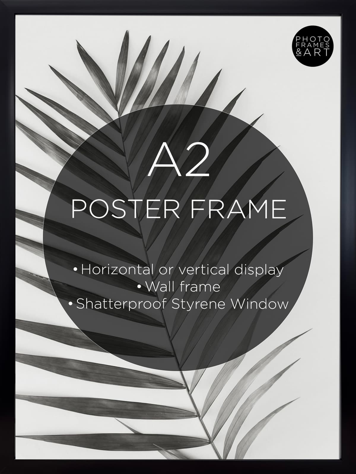 pf+a REAL GLASS A3 Black Frame Glass - PREMIUM A3 Picture Frame Black - Oxford A3 Print Portrait and Landscape Display — view 46