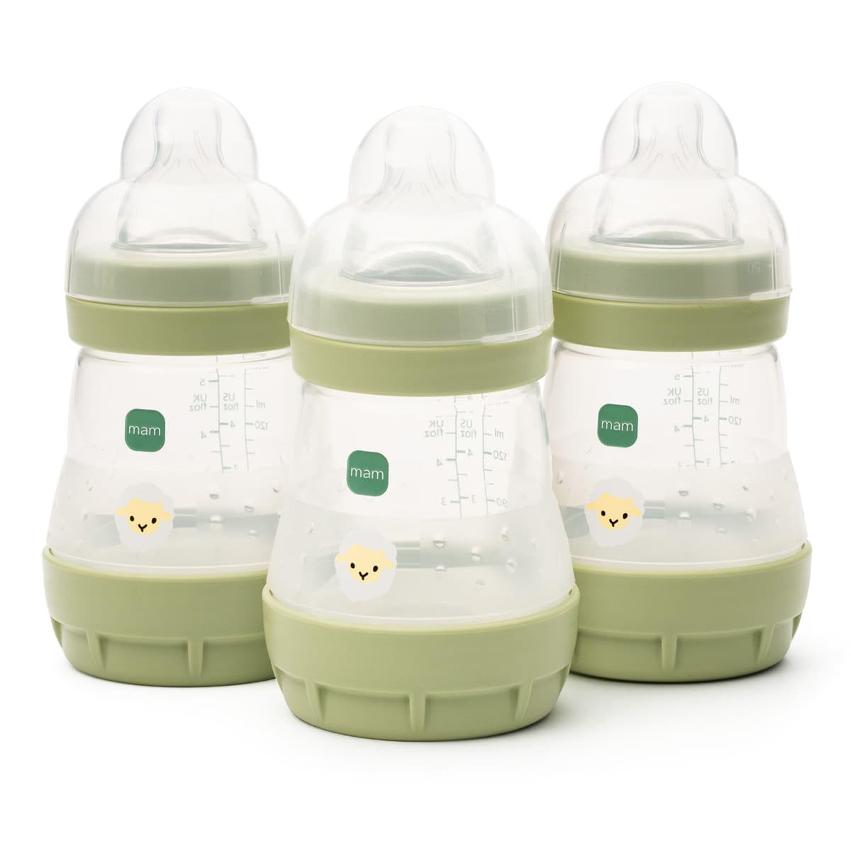 MAM Easy Start Anti-Colic Baby Bottles | 4 Pack (4X 160ml) | Self-Sterilising Baby Milk Bottle | Slow Flow MAM Teats Size 1 + 1x Medium Flow Teat Size 2 | Linen (Various Designs) — view 10