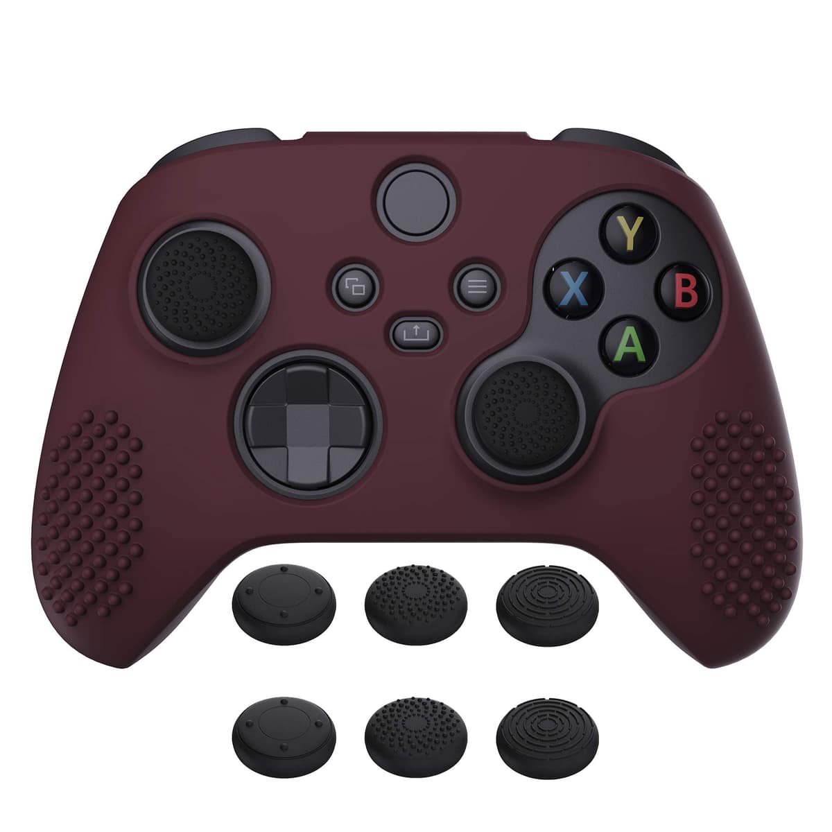 eXtremeRate PlayVital Funda de Silicona para Xbox Series X/S, Carcasa Antideslizante con 6 Thumb Grips, Protector Ergonómico, Accesorios para Xbox Series X/S - 3D Tachonado (Oscuro Gris Negro) — view 16