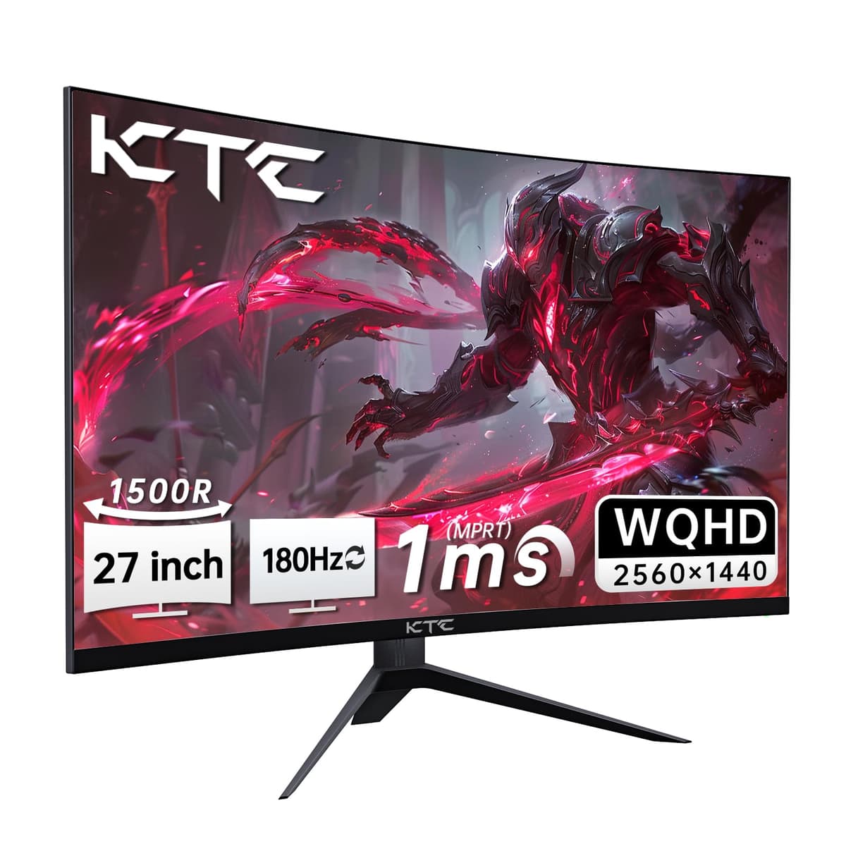 KTC 32 Inch Curved Gaming Monitor, Full HD 1080P@240Hz Monitor, VA 1500R, 1ms, Adaptive Sync, HDR10, HDMI 2.0 / DP1.4, 125% sRGB, VESA, Compatible with Desktop, Laptop, PS5, Xbox, Switch and More — view 20