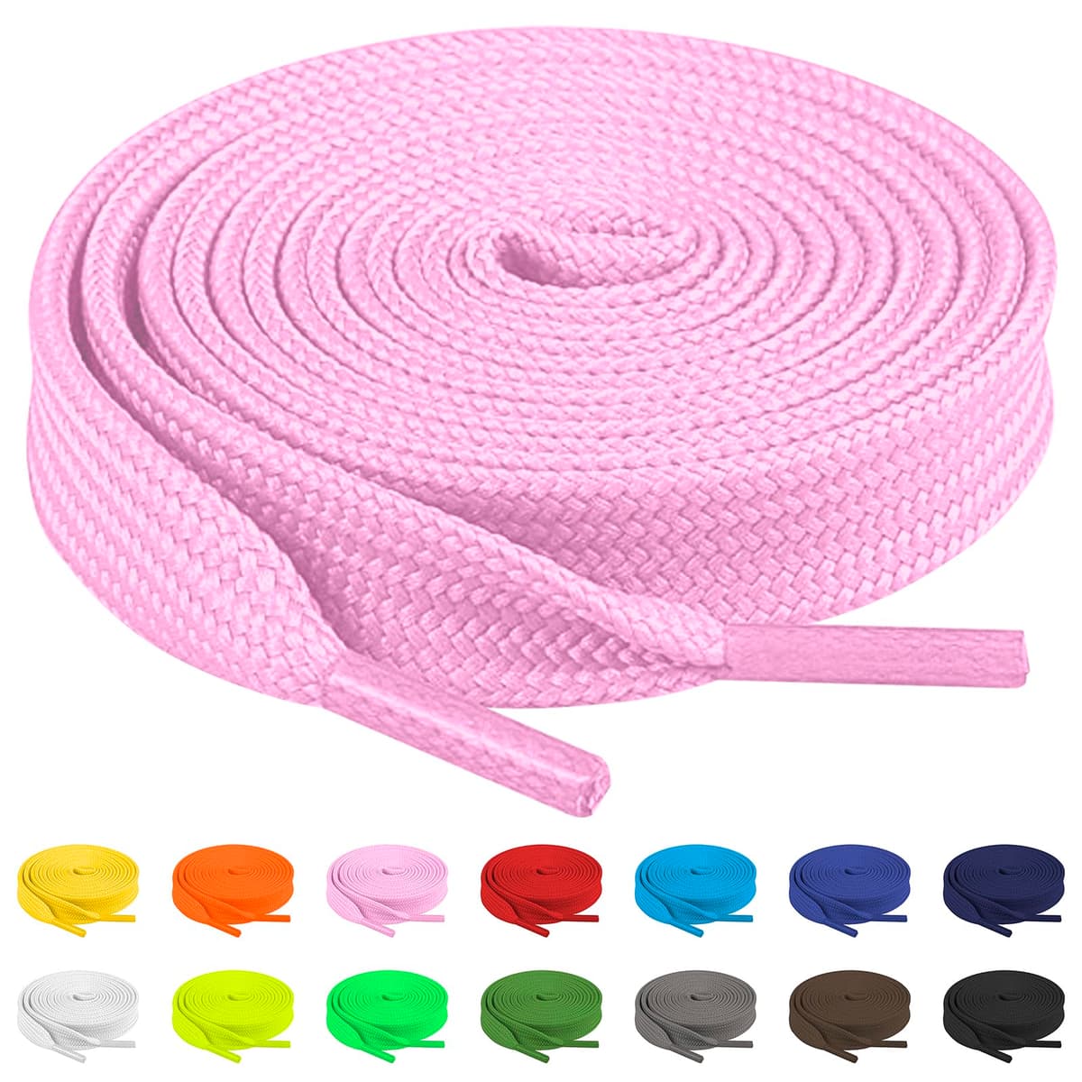 TBOC Cordones Planos para Calzado Zapatos Deportivas Zapatillas Botas Cordón Patines Fútbol Deportes [Ancho 8 mm] Compatibles con Converse Nike Adidas Panama Jack Vans — view 12