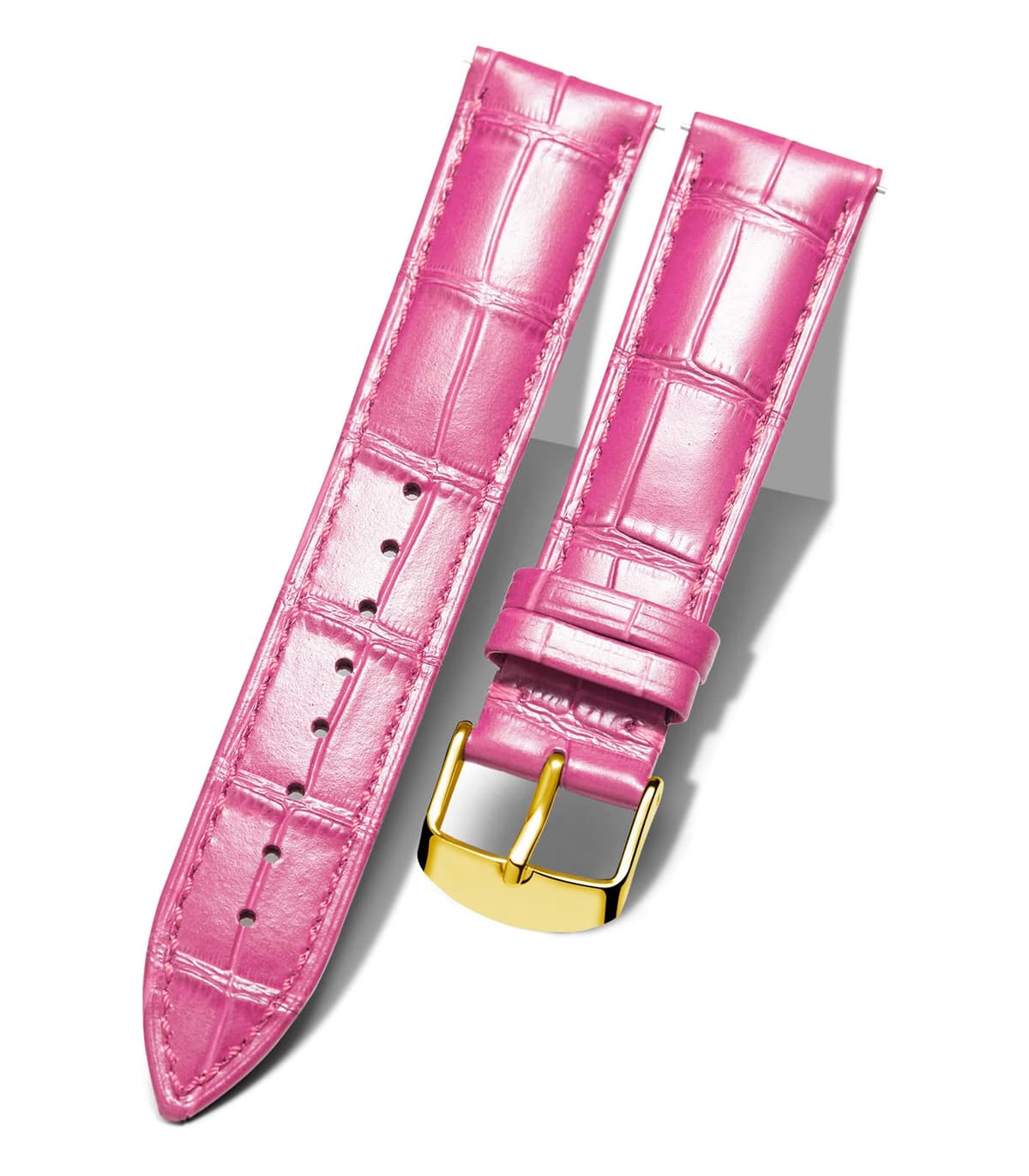 BINLUN Quick Release Leather Watch Straps Replacement Watch Bands Smart Watch Strap Crocodile Pattern in 10 Colors 13 Sizes with Silver/Gold/Rose-Gold Buckle for Men Women(10mm-24mm) — view 40