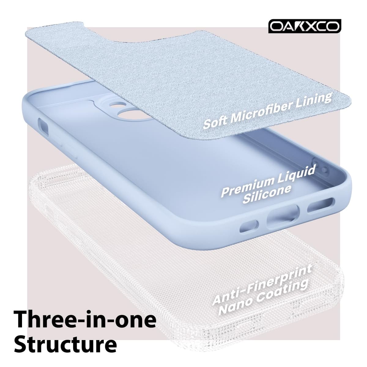 oakxco for iPhone 17 Pro Max Phone Case Liquid Silicone, Cute Thin Slim Grip Soft Rubber Gel for Women Men, Smooth Matte TPU Plain Solid Color Girly Simple Case with Camera Cover, Light Pink — view 278