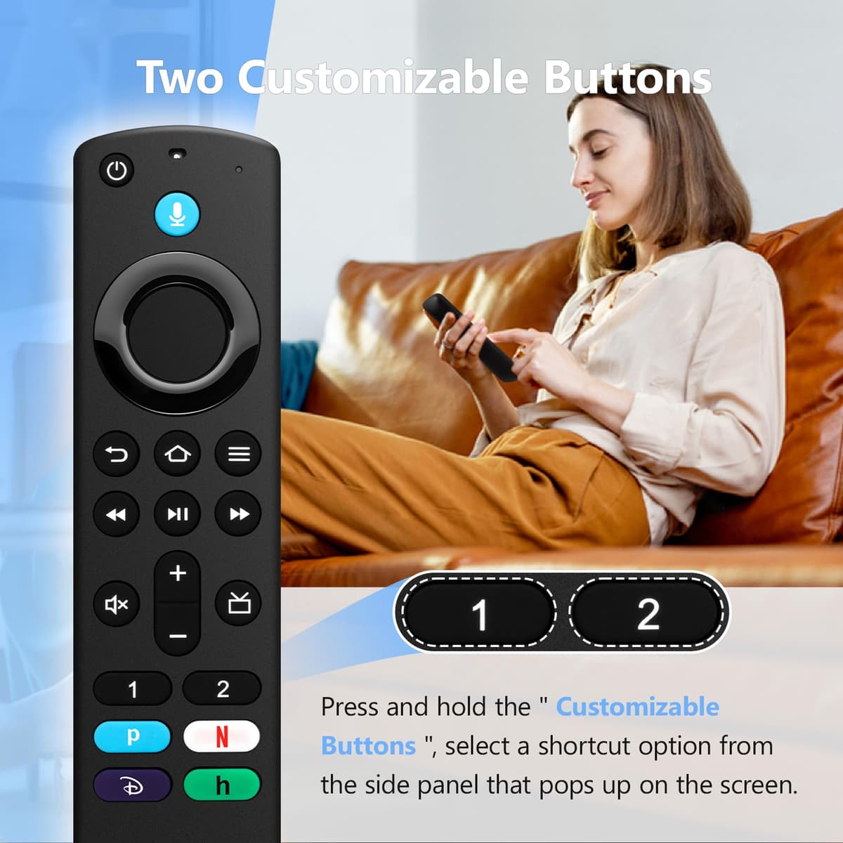Replacement FireStick Remote Control Compatible with Fire Stick(4K, 4K Max, Lite, HD),TV Cube,Remote for 3rd Gen,Hisense,Insignia Fire Smart TVs — view 4