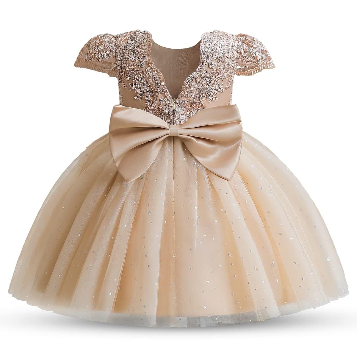 TTYAOVO Bebé Boda Pompa Bautismo Bautizo Tutu Vestido Chicas Princesa Vestir
