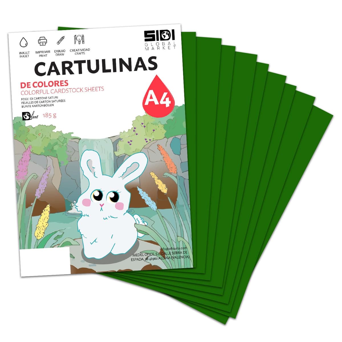 Cartulina A4 Azul Metalizada 230 g Cartulina Brillo Reflectante para Manualidades, Scrapbooking, Impresora Inkjet y Láser, Papel Cartulina Premium Metalizado – SIDI (azul metalizado, 25h) — view 70