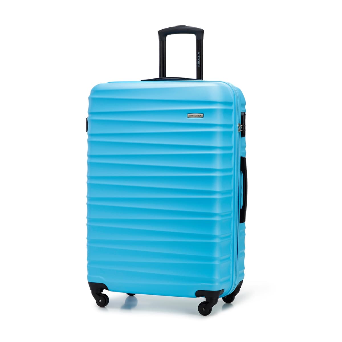 WITTCHEN Maleta Grande Trolley ABS rígido para facturación con 4 Ruedas giratorias Cerradura de combinación asa telescópica Groove Line Negro Ryanair/Vueling/Iberia/easyJet/Iberia Express — view 32