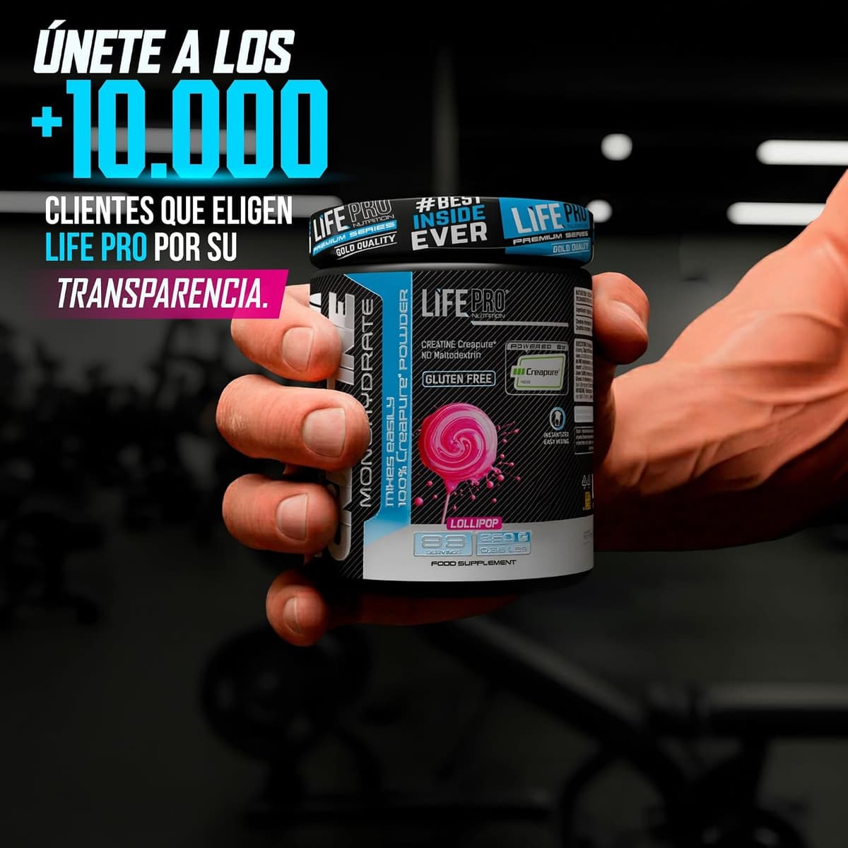 Creapure Life Pro Creatine Monohydrate – Pure Micronised Creatine, Up to 83 Shots – Gluten Free, for Strength, Energy and Mus — view 5