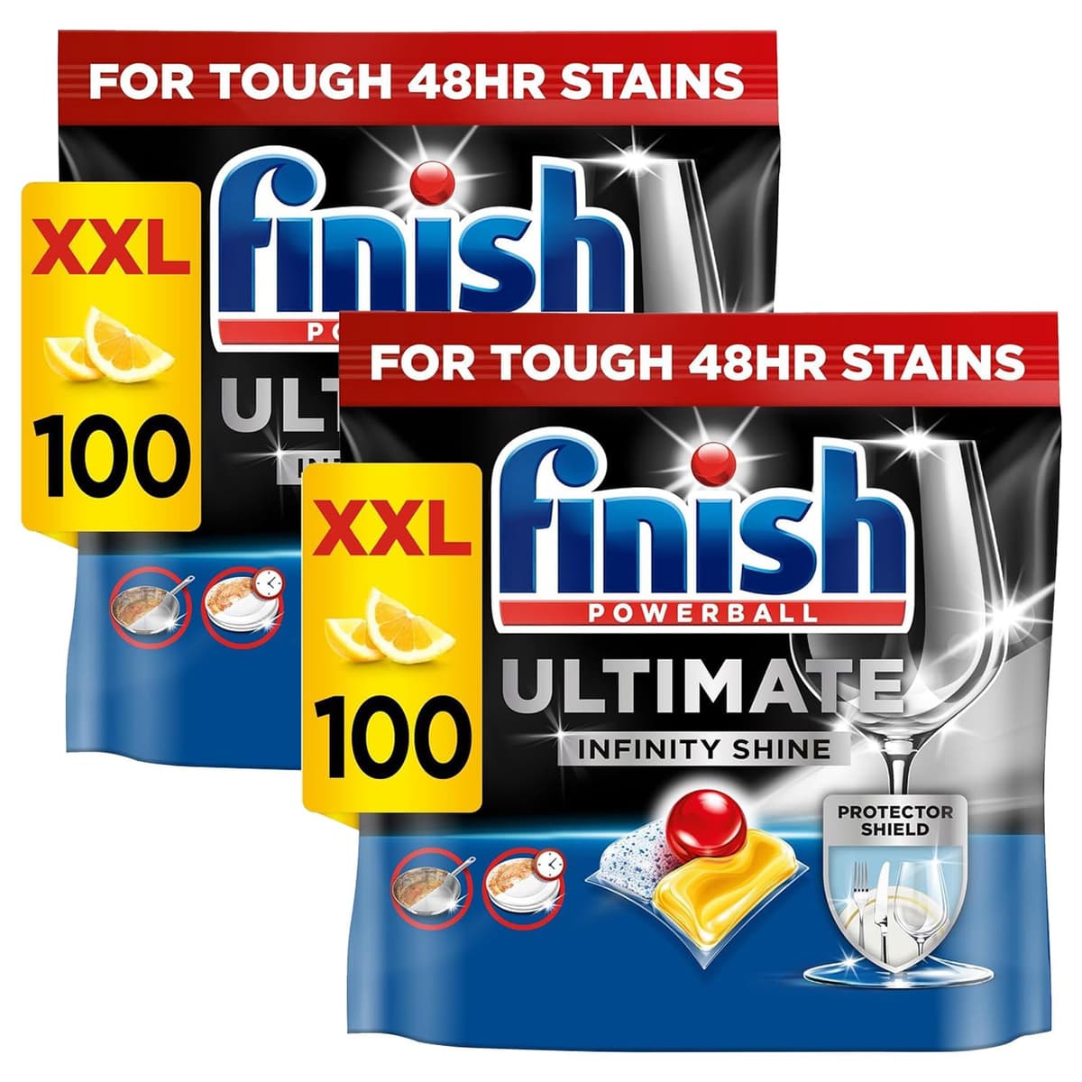 Finish Dishwasher Tablet, Ultimate Infinity Shine, 100 Tablets, Lemon Sparkle, Clean & Shine Detergent Tabs, Tough on Grease Stains, Effective for Short Eco Cycle — view 10