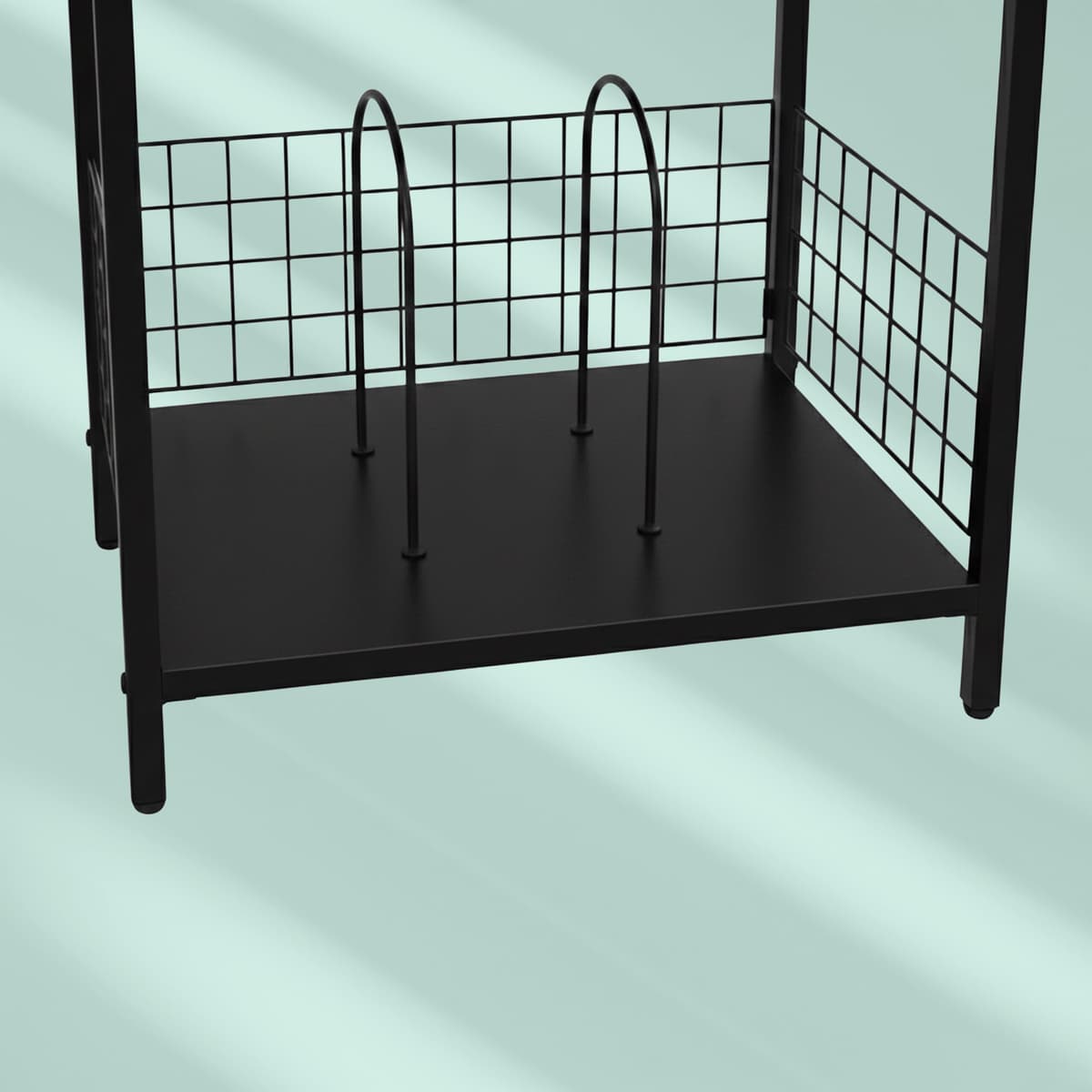 Relaxdays Mesa para Tocadiscos con 3 Niveles, separadores, Hierro/MDF, 65x40x30 cm, Negro — view 5