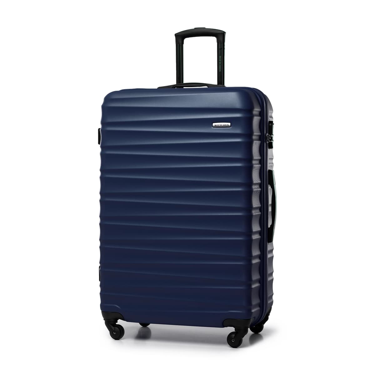 WITTCHEN Maleta Grande Trolley ABS rígido para facturación con 4 Ruedas giratorias Cerradura de combinación asa telescópica Groove Line Negro Ryanair/Vueling/Iberia/easyJet/Iberia Express — view 44