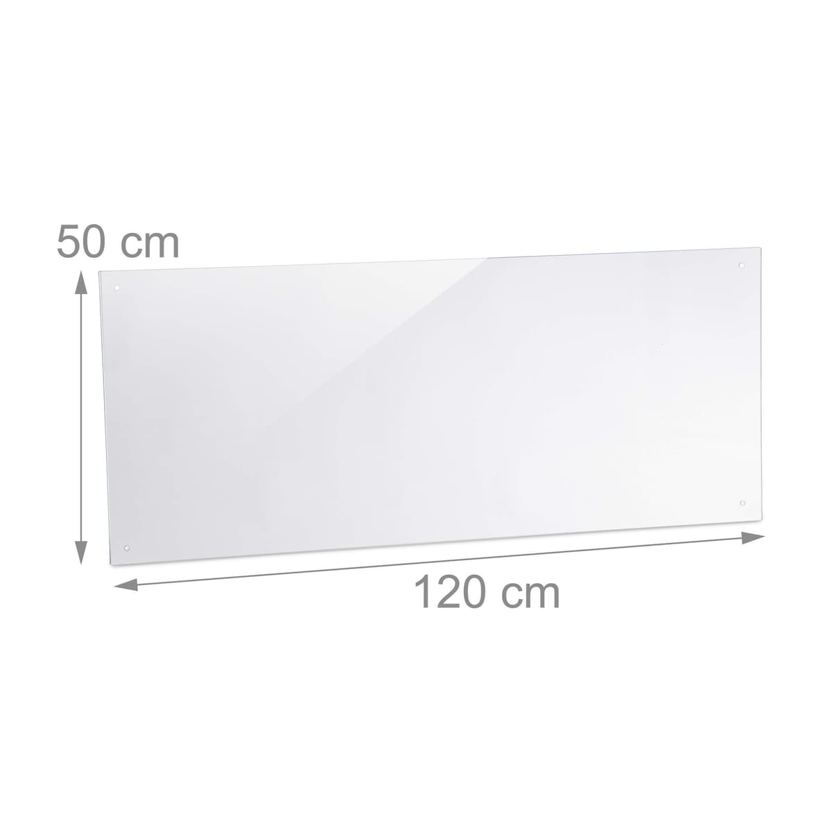 Relaxdays Panel Antisalpicaduras Cocina Pared, Protector Salpicaduras, Cristal Templado, 1 Ud., 120x50 cm, Transparente — view 4