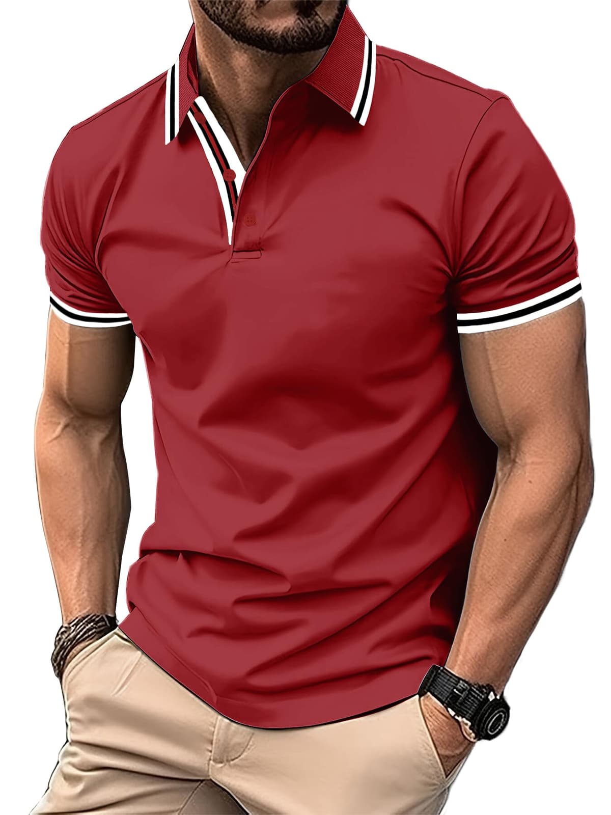SwissWell Polo Manga Corta para Hombre Polo Shirt de Secado Rápido Polo de Golf Verano Outdoor Transpirable Camisetas — view 28