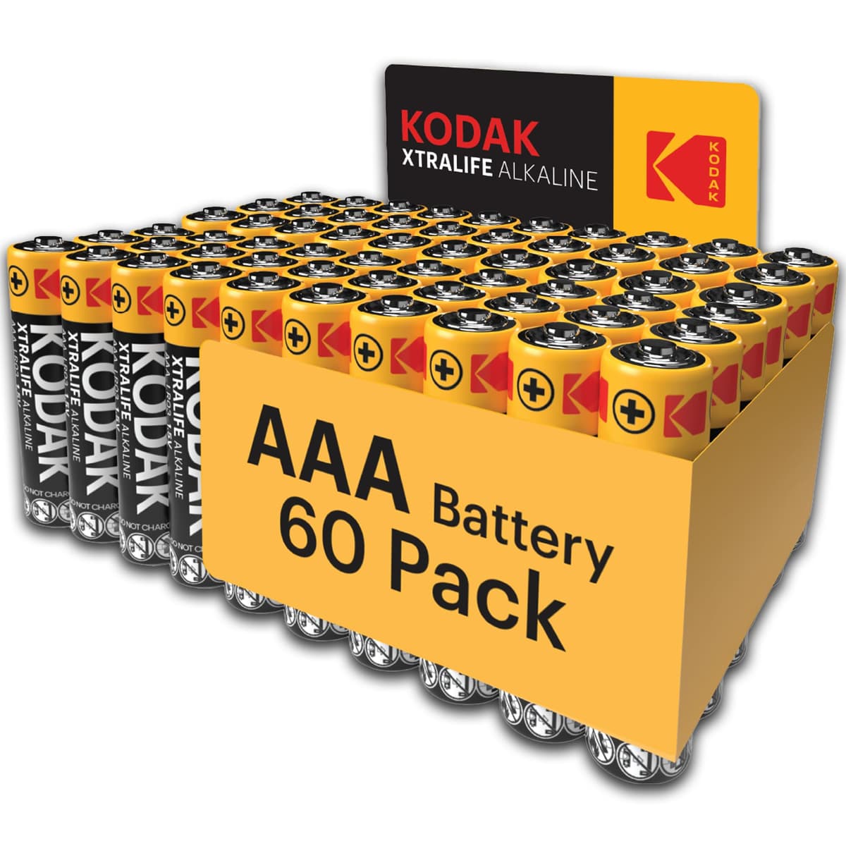 Kodak Xtralife 60-Pack AA Batteries, Double A Alkaline Battery Pack, 1.5V, 10-Year Shelf Life, LR6, Ideal for High-Drain Devices, 12x More Power, Plastic Free Cardboard Outer Carton — view 18