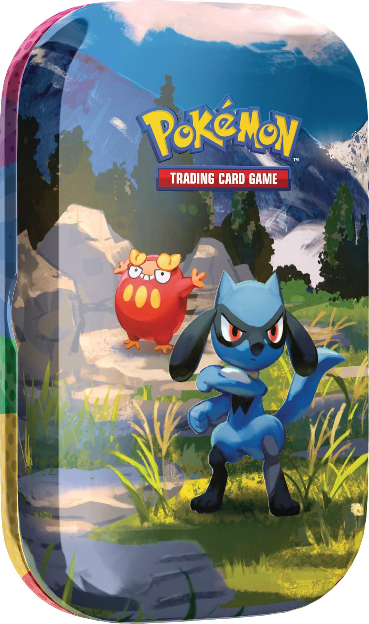 Pokémon: Minilata Megaevolución-Héroes Ascendentes: Riolu y Darumaka (1 Pegatina, 1 Tarjeta Pokémon ilustrada y 2 Sobres de Mejora)
