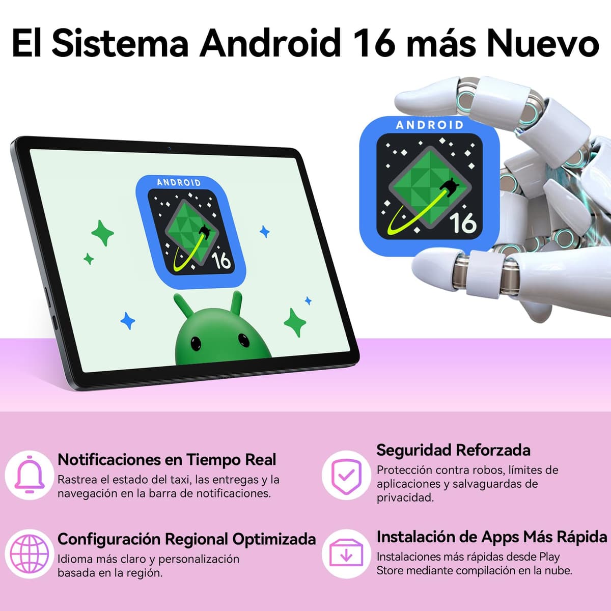 TABWEE T20 Android 16 Tablet con Teclado - 24 GB RAM+ 256 GB ROM(2 TB TF), Octa-Core, Gemini AI, Widevine L1, Tablet 10 Pulgadas, 5000mAh, 8MP+5MP, Face ID, GPS (Garantía de 4 años) — view 2