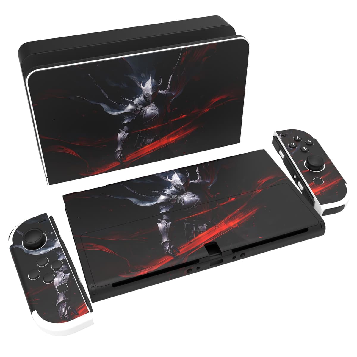playvital Full Set Protective Stickers for Nintendo Switch OLED Model, Customized Vinyl Decal Skins for Switch OLED Console & Joycon & Dock & Grip - Nebula Galaxy — view 35