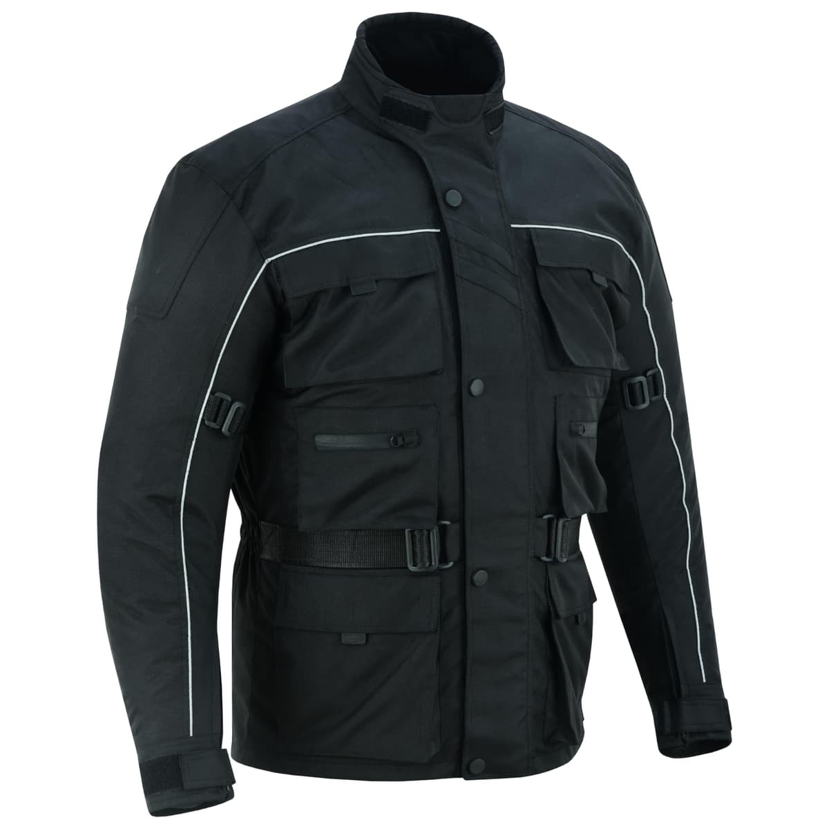 6 Pockets Mens Motorcycle Jacket, Textile Racing Motorbike Jacket, Hi-Vis Biker CE Protective Armored Jackets Mens Waterproof & Mesh Lining Breathable — view 5