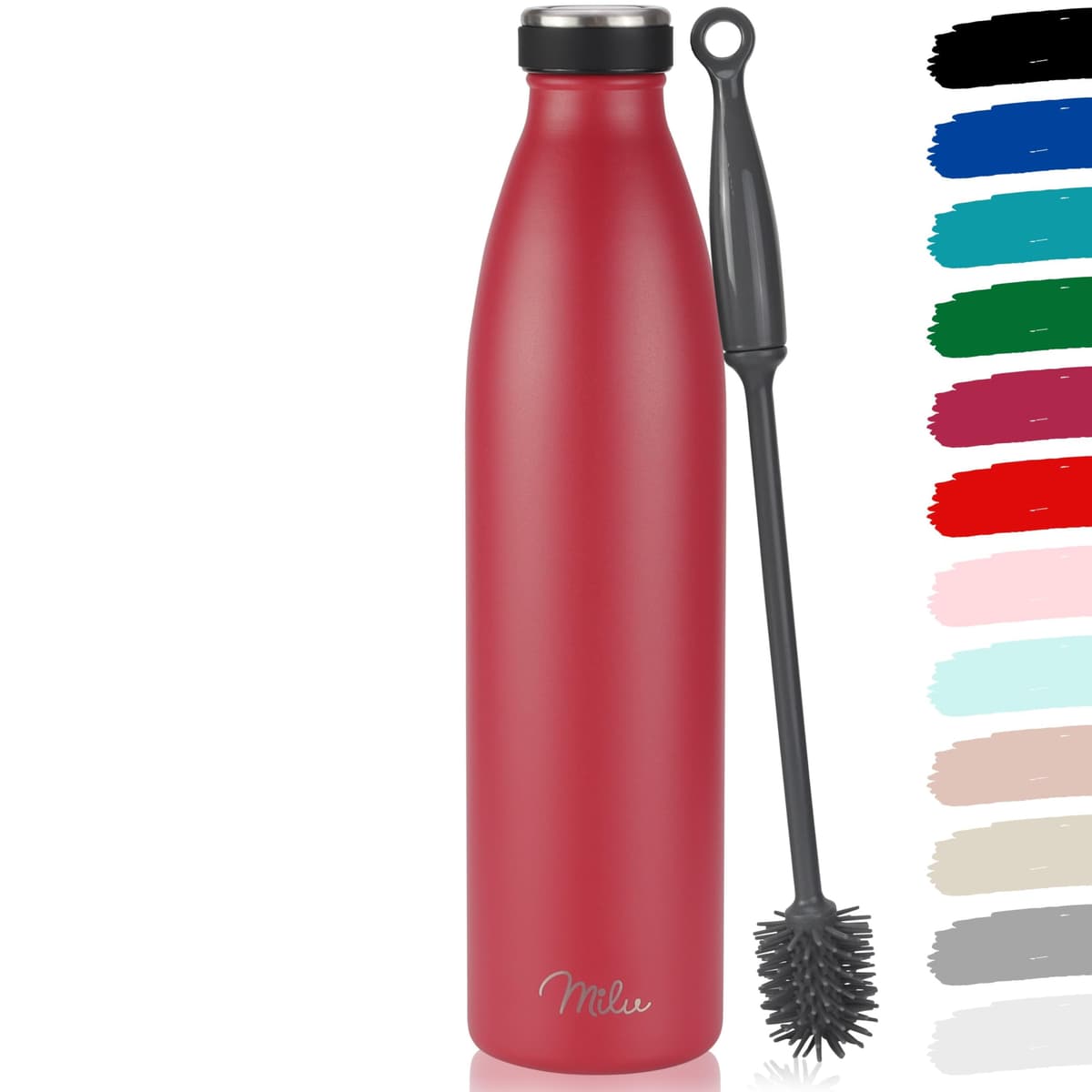 Milu Stainless Steel Drinking Bottle 1500 ml - Insulated Thermo Flask for Water - Leak Proof, Insulated and Double Walled, Carbonated (Granite Navy Blue, 1,5L) — view 32