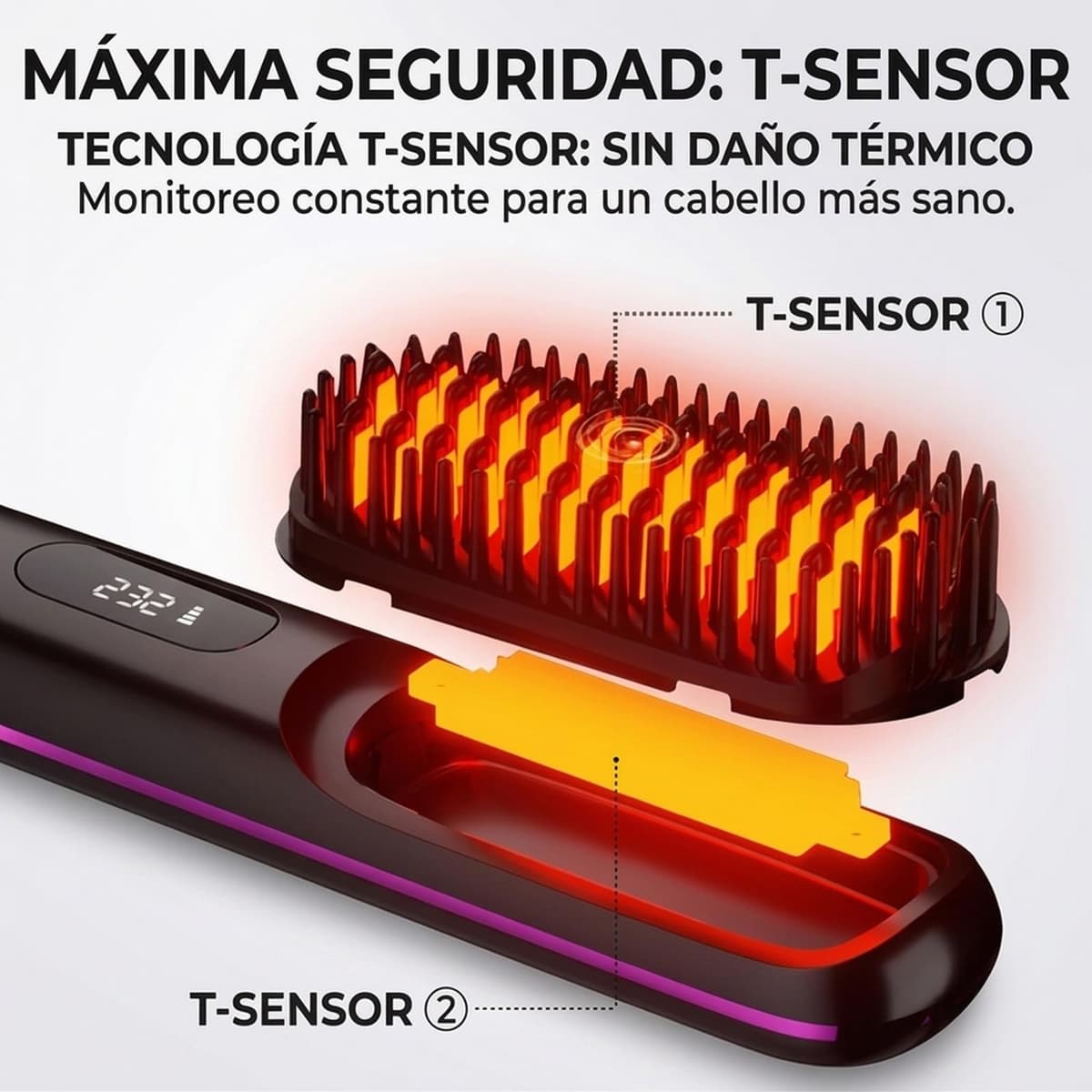 Cepillo Inalámbrico Pelo Suavelia para Cabello Corto, Cepillo Alisador con Calor Cerámico 3PX, Volumen Duradero, Sin Tirones ni Quemaduras, Recargable, Ideal para Pixie, Bob y Flequillo (Negro) — view 5