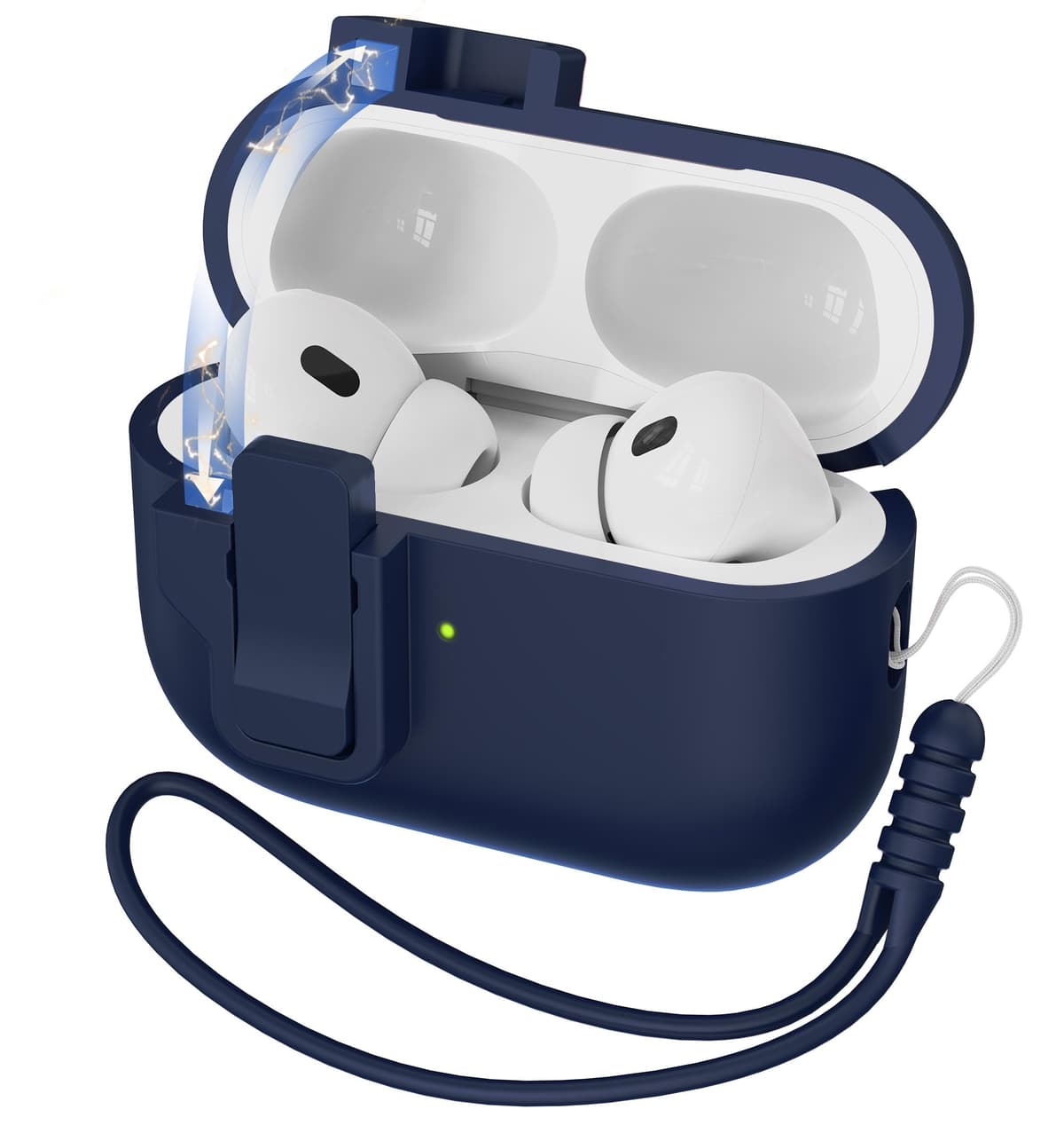 R-fun Funda para AirPods 4 con Kit de Limpieza, Case de Silicona Suave con Llavero, Funda Protectora Completa para Hombres y Mujeres, Compatible con Apple Latest Airpods 4th, Rojo — view 75