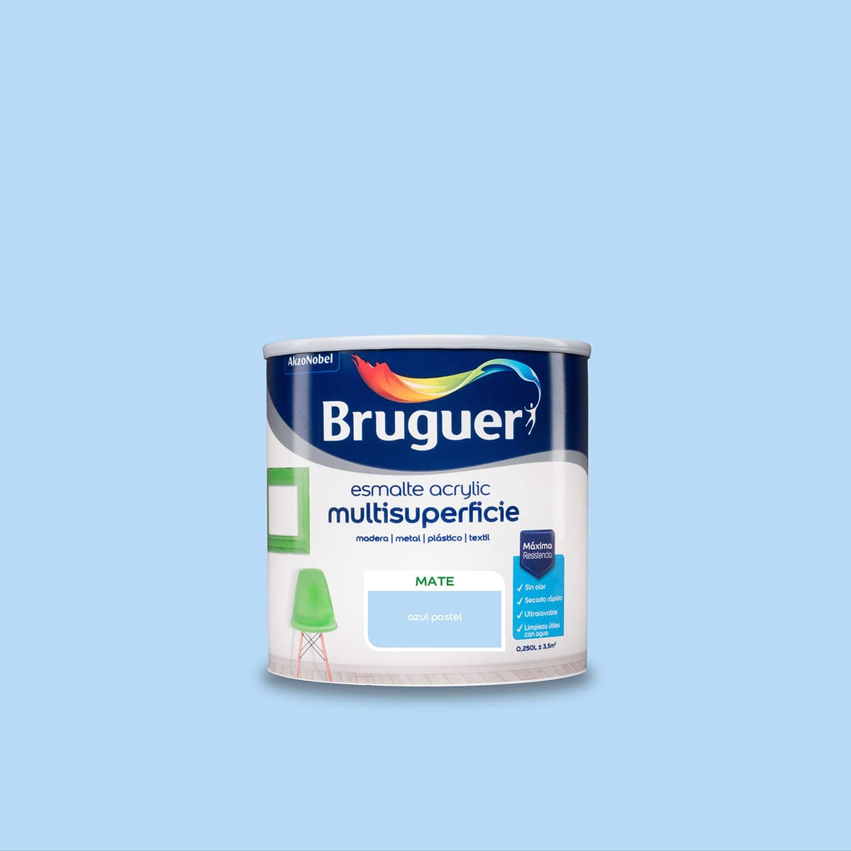 Bruguer Acrylic Multisuperficie Esmalte al agua Satinado - Pintura 750 mL, Blanco Permanente — view 104