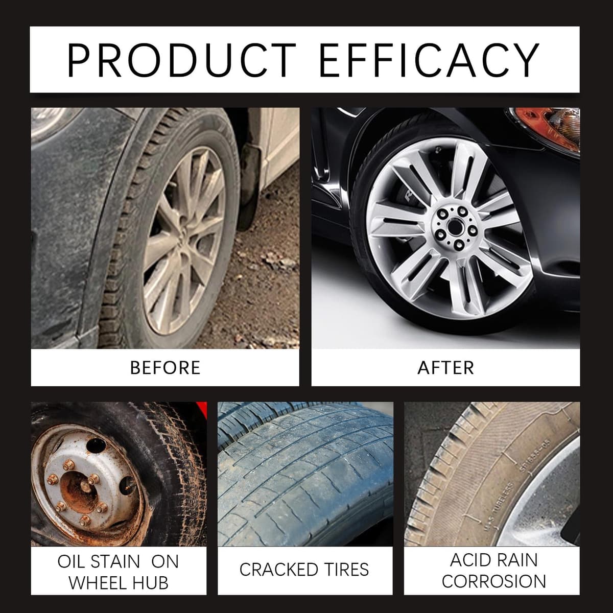 NLFOX Tire Care Wax - Tyre Nourish Cream - High Gloss Shine Car Tire Polish - Tire Maintenance and Coating Paste - Waterproof Tire Cleaner Cream - Tyre Protective Coating Restorer 50g — view 4