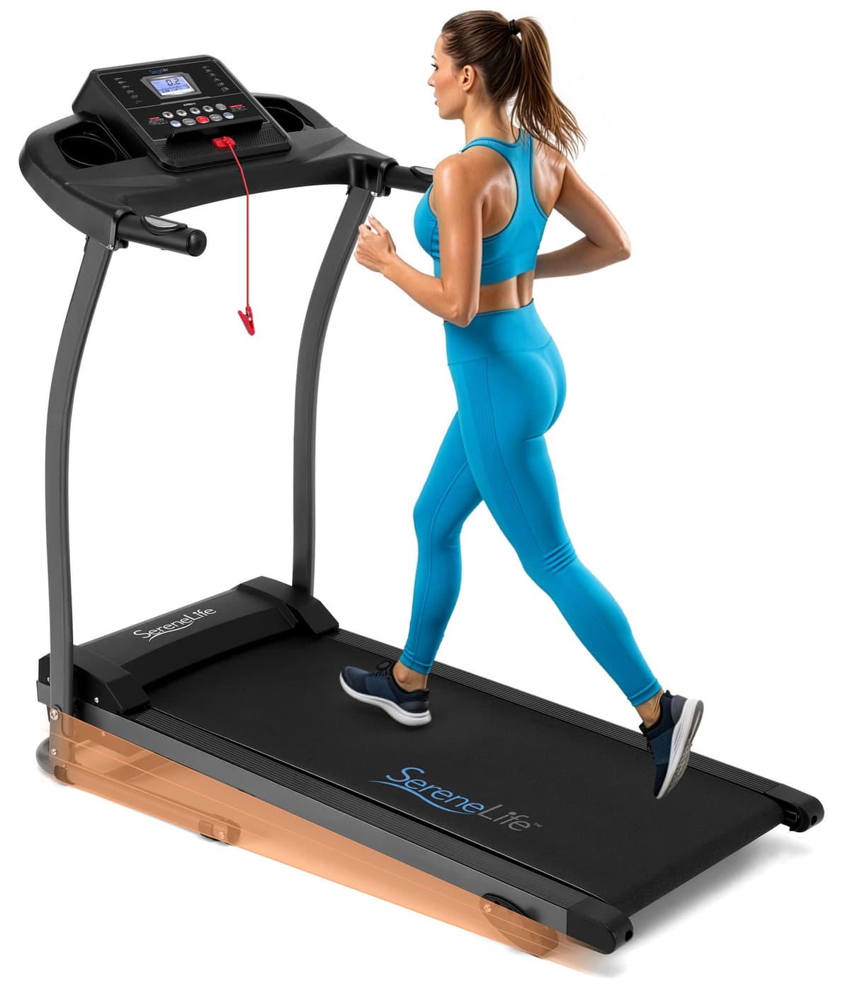 SereneLife Treadmills for Home with 13% Manual Incline Treadmill, 3.5HP - Compact Digital Portable Foldable Treadmill with Speakers, Bluetooth, App Sync, Heart Rate Monitor, for Walking, Running, Gym — view 8