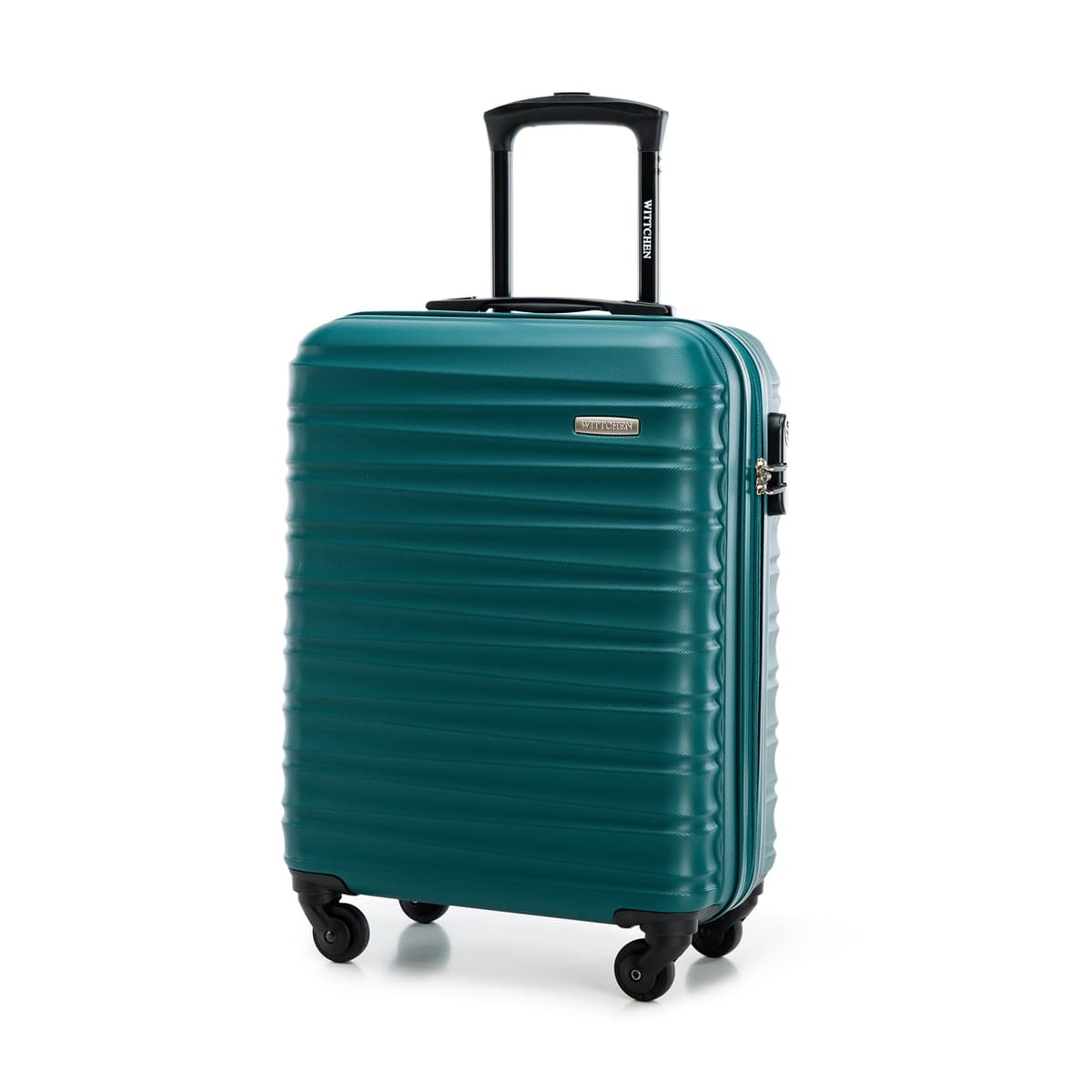 WITTCHEN Maleta Grande Trolley ABS rígido para facturación con 4 Ruedas giratorias Cerradura de combinación asa telescópica Groove Line Negro Ryanair/Vueling/Iberia/easyJet/Iberia Express — view 53
