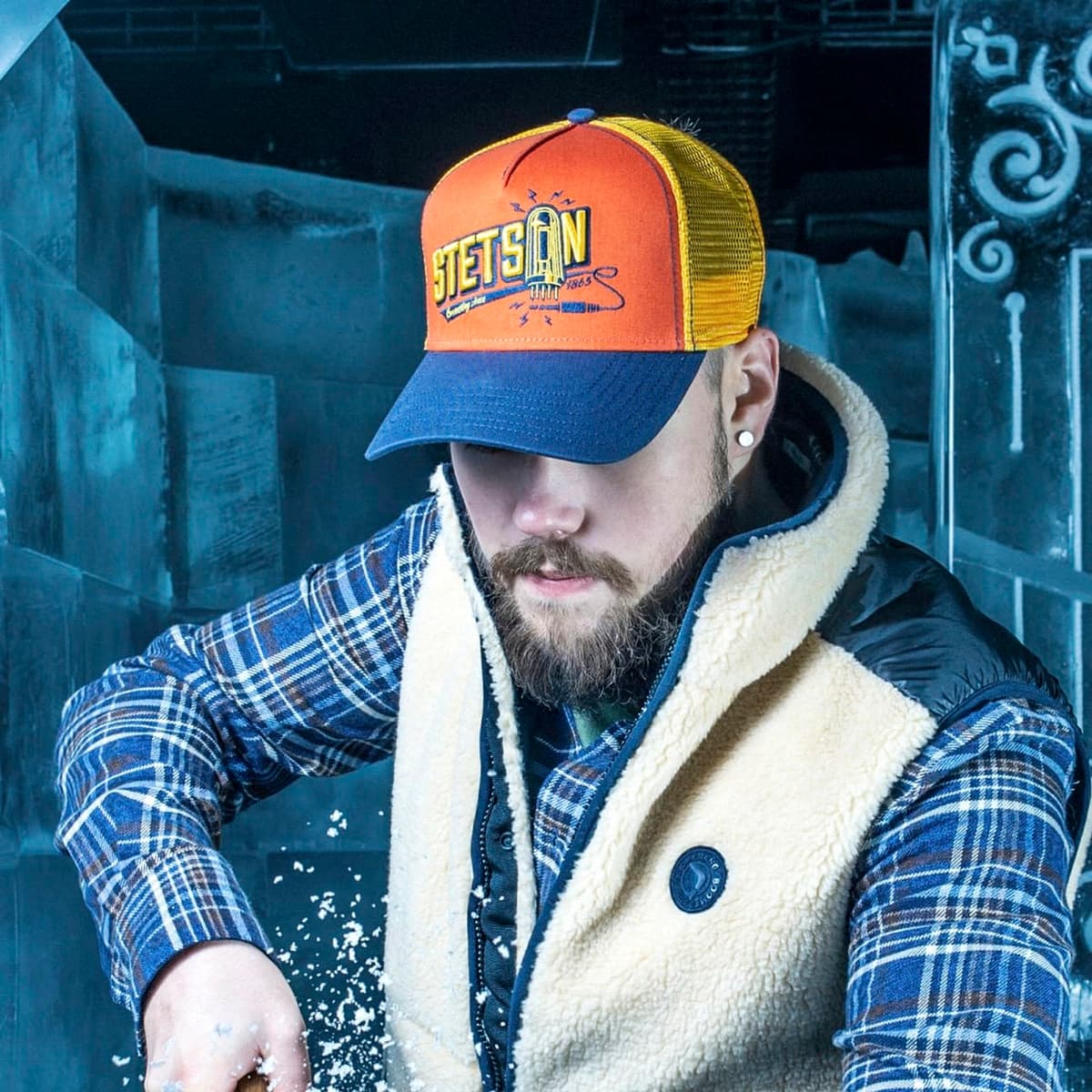 Stetson Gorra de Camionero Patrulla para Hombre/Mujer, Gorra de béisbol de algodón, tamaño Ajustable, Gorra con Inserto de Malla, Gorra de Camionero para Invierno/Verano, Gorra Curvada — view 2