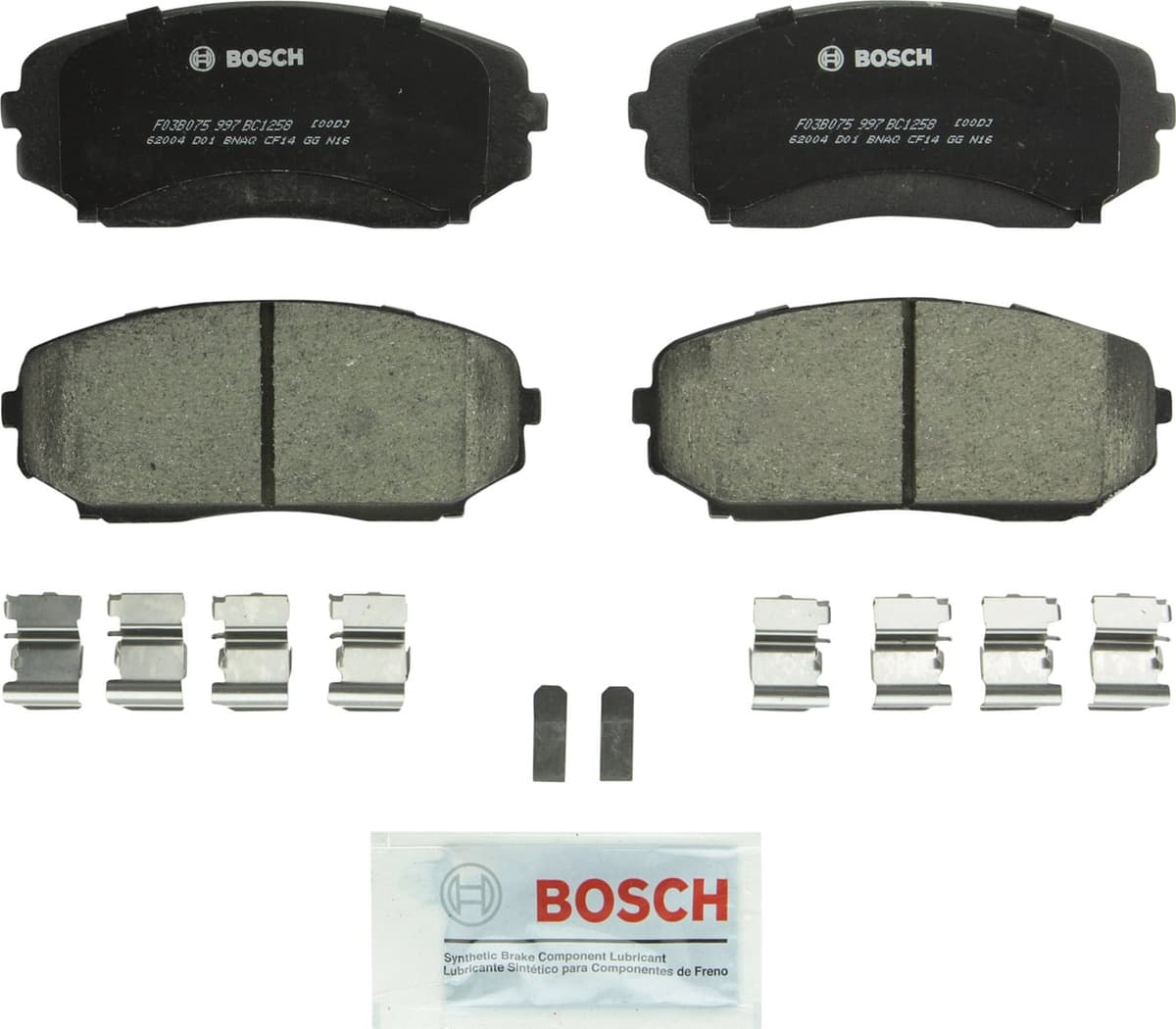 Bosch BC914 QuietCast Premium Ceramic Disc Brake Pad Set For: Acura ILX; Honda Accord, Civic, CR-V, Element, Fit, Front — view 330