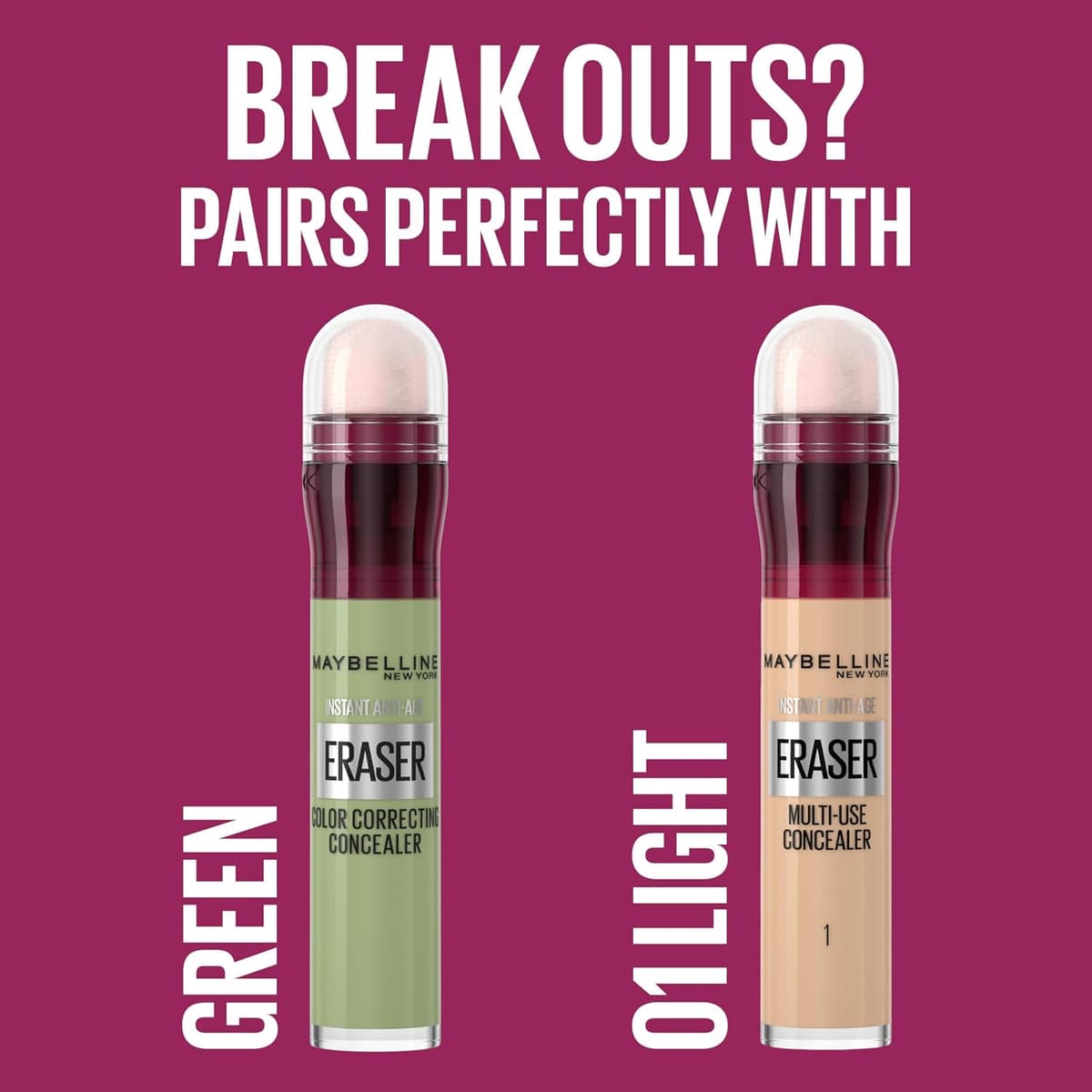Maybelline Concealer Instant Anti Age Eraser Eye Concealer, Dark Circles and Blemish Concealer, Ultra Blendable Formula Dermatologist Tested & Suitable for Sensitive Skin 01 Light — view 5