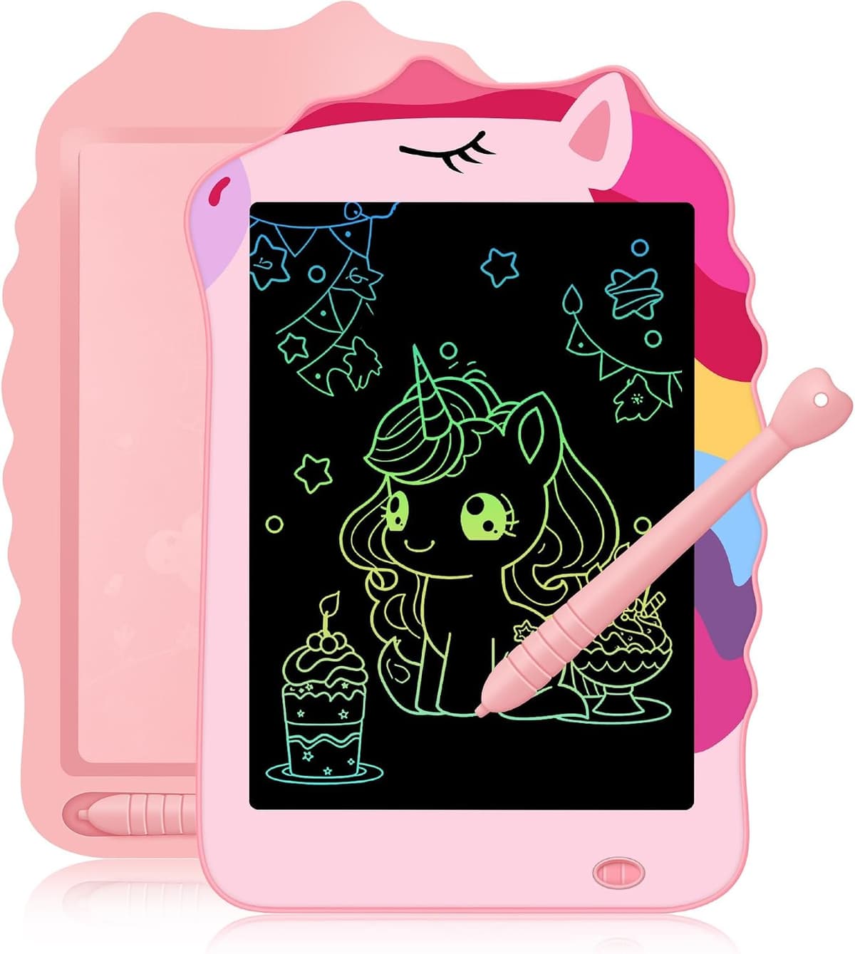 Unicorn LCD Writing Tablet Kids, Preschool Toddler Drawing Board Toys, Cute Doodle Pad Learning&Travel Toys for 3 4 5 6 7 8 9 10 11 12 Years Old Girls Christmas Birthday Party Gift (Pink)