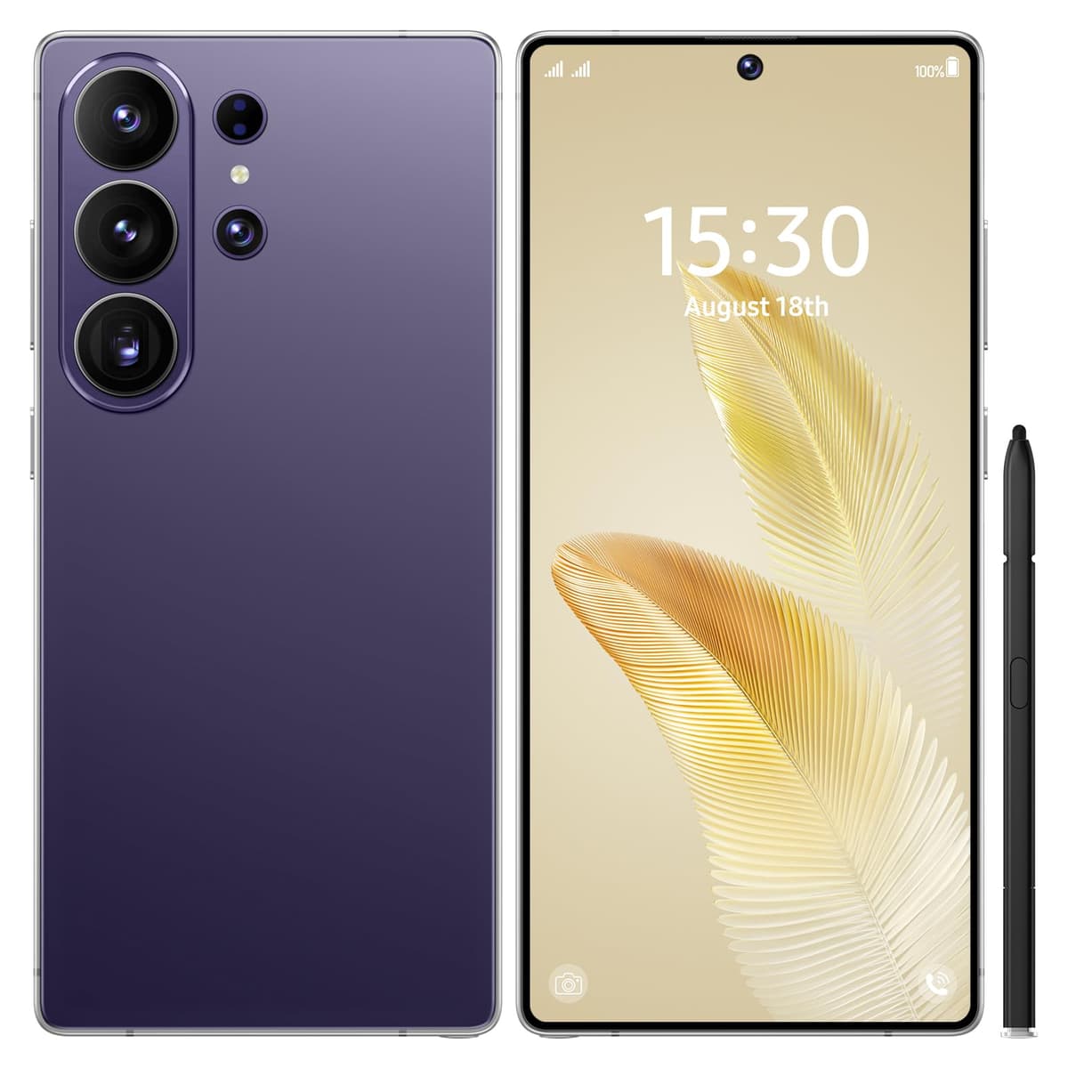 S26 Ultra Unlocked Smartphone, 7.3” 4K ULTRAHD Perforated Display, Snapdragon 8 Gen 4, 108MP+78MP Camera, 12GB+512GB, 8000mAh Battery, Built-in Pen, Dual SIM 5G (Orange) — view 10