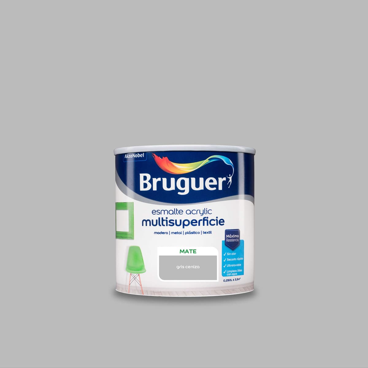 Bruguer Acrylic Multisuperficie Esmalte al agua Satinado - Pintura 750 mL, Blanco Permanente — view 27