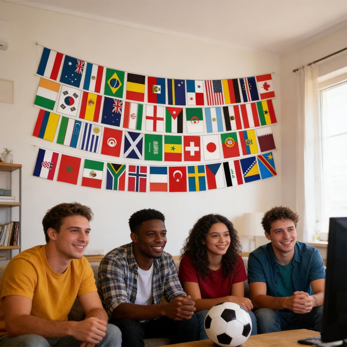 World Cup Bunting 2026, 48 Participating Countries Flags Banner, World Cup Football 2026 Decorations for Garden, Bar, Party & Outdoor Decor, Football Fans Sports Gatherings (15m) — view 4